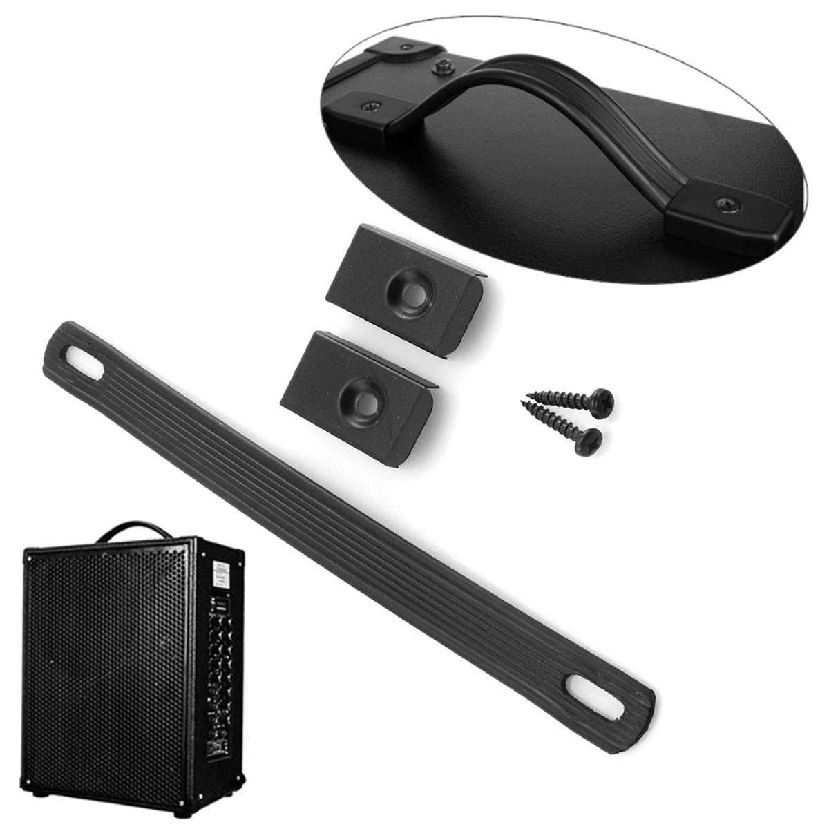 Dgzzi Handle Strap 2Pcs 8Inch Black Guitar Amplifiers Speaker Cabinet Strap Handle With Metal End Caps