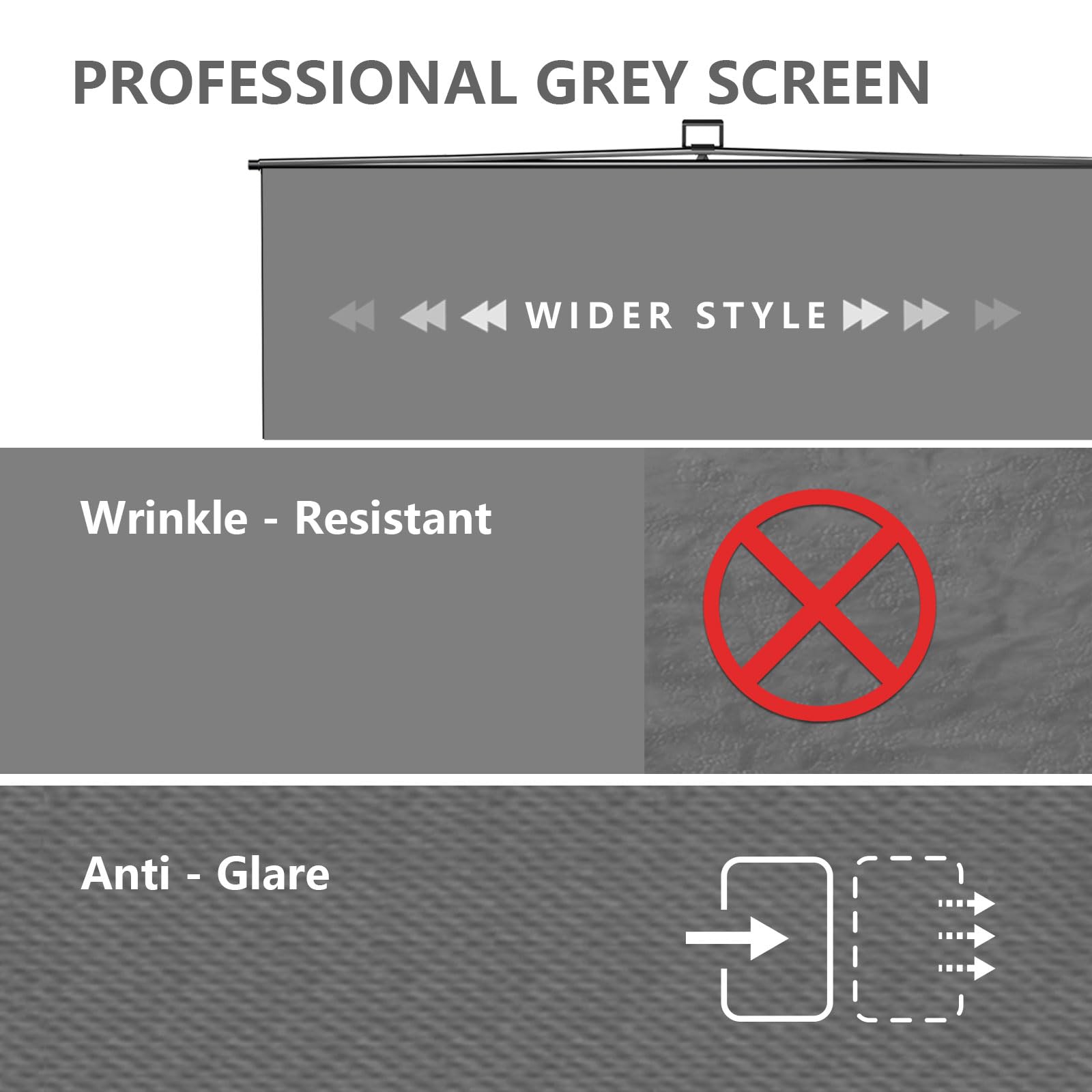 ?Wider Style? Raubay 78.7 X 78.7In Large Collapsible Gray Backdrop Screen Portable Retractable Panel Photo Gray Background With