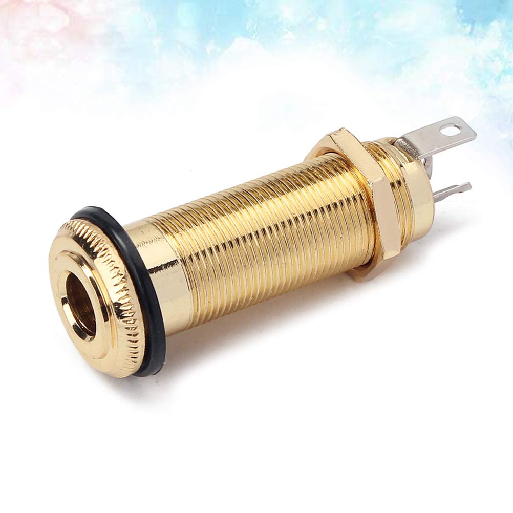 Threaded Cylinder Output Jack Flush Mount Stereo Mono Jack Plug Sockets 1/4 Inch 6.35Mm Acoustic Electric Guitar Bass Chrome