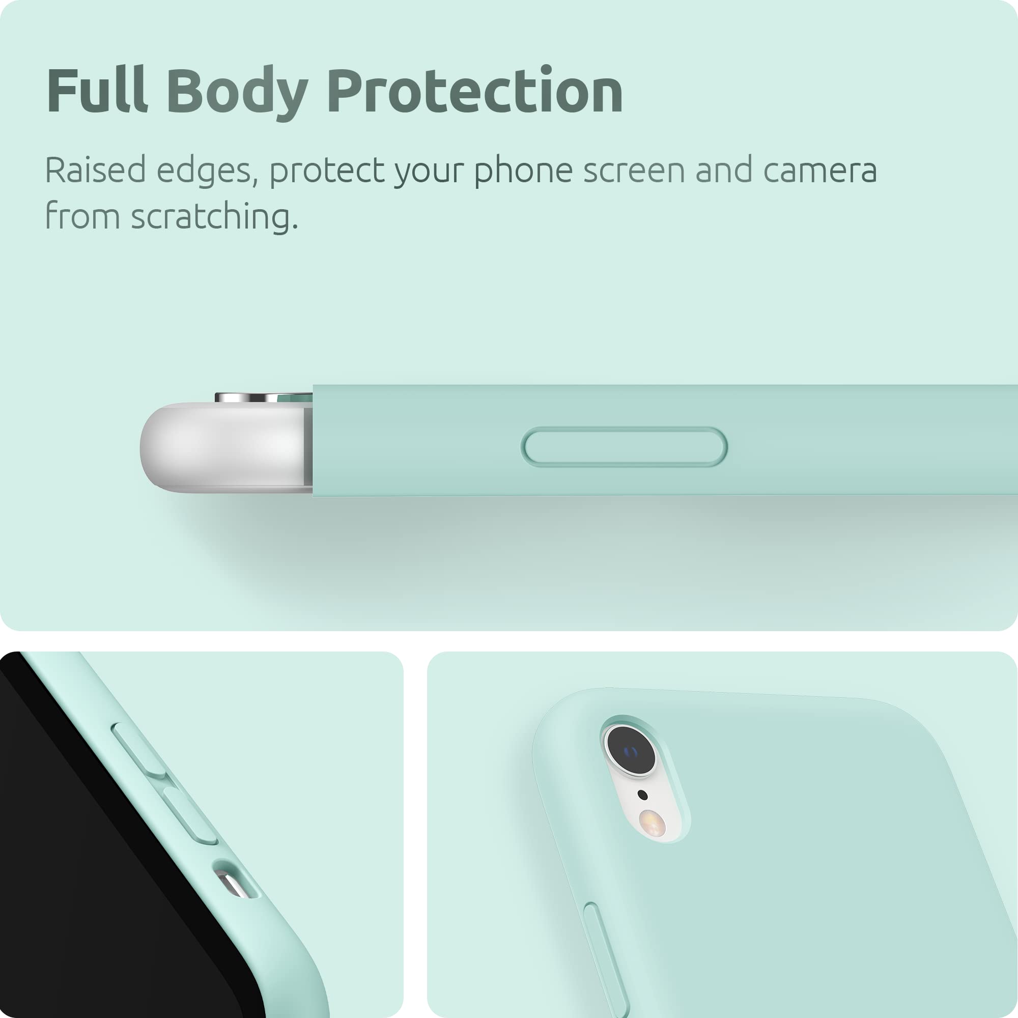 Surphy Compatible With Iphone Xr Case, Thickened Liquid Silicone Phone Case (With Microfiber Lining) For Iphone Xr 6.1 Inches, M