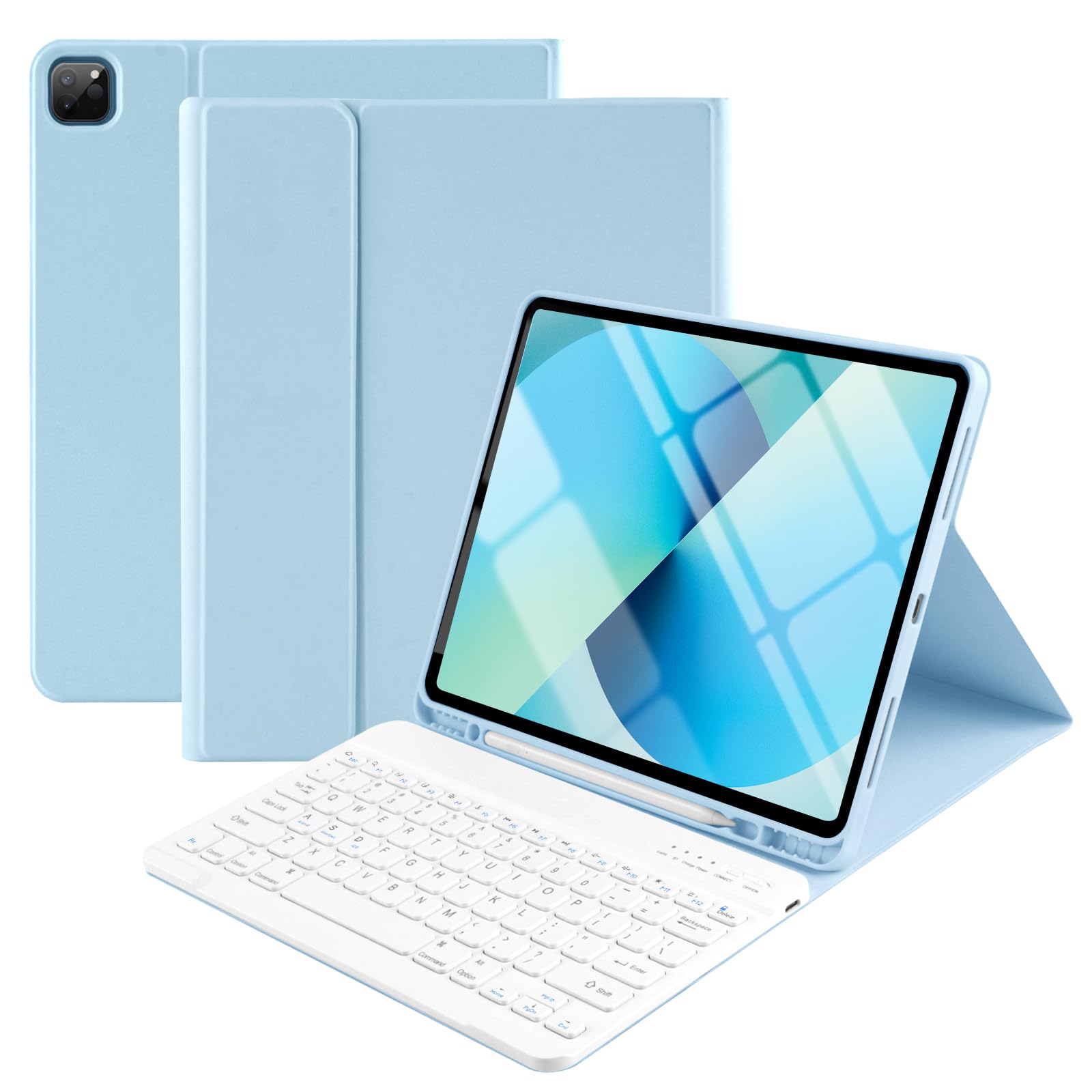 Taiyang For Ipad Air 13 Inch M2 2024 Case With Keyboard, Keyboard Case For Ipad Pro 6Th Generation 2022, Detachable Wireless Key