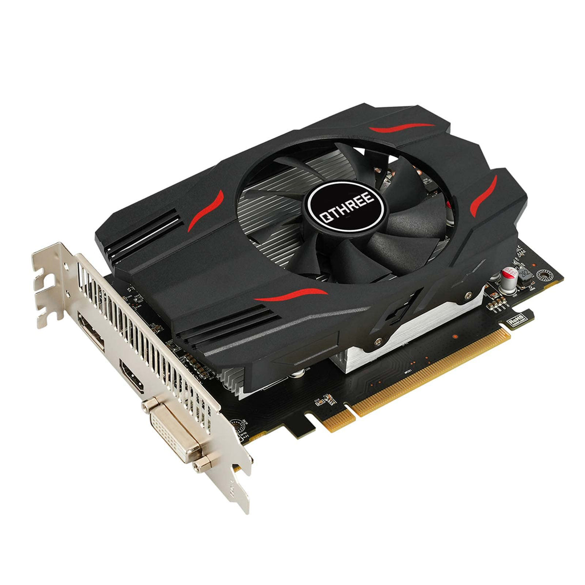 Qthree Amd Radeon Rx 550 Graphics Card,4Gb,Gddr5,128-Bit,Pc Video Card For Gaming,Pci Express 3.0 X8,Directx 12,Displayport,Hdmi