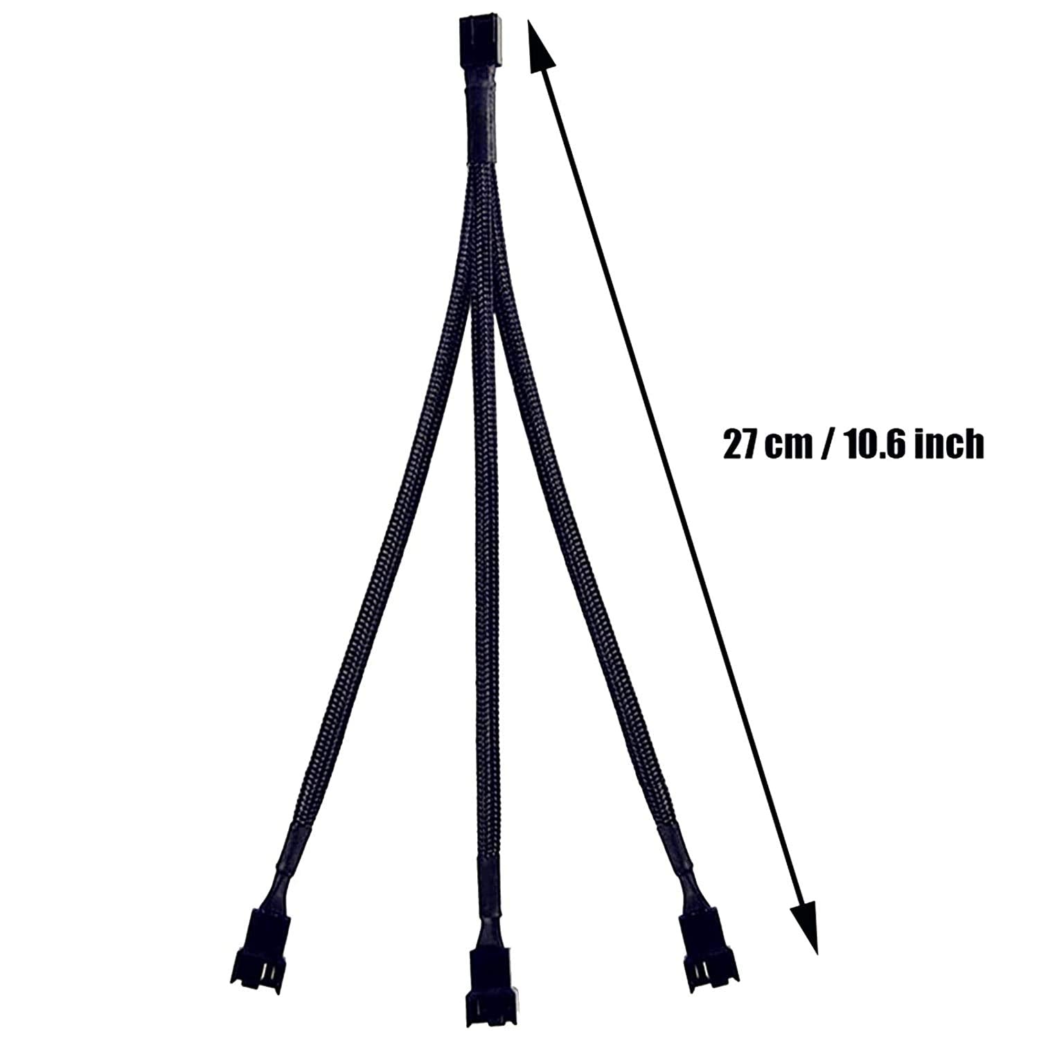 Gebildet 4 Pin Pwm Fan Splitter Cable, Sleeved Braided Adapter Computer Pc Fan Power Extension Cable 1 To 3 Converter For Comput