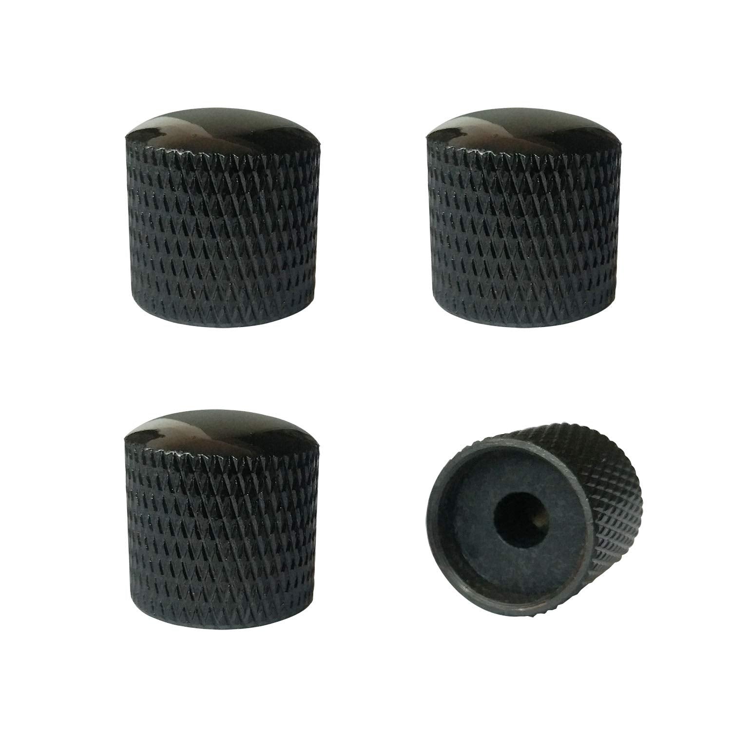 Metal Dome Control Knob | Volume Tone Control Knobs for Electric Guitar or Bass,Black(Pack of 4)
