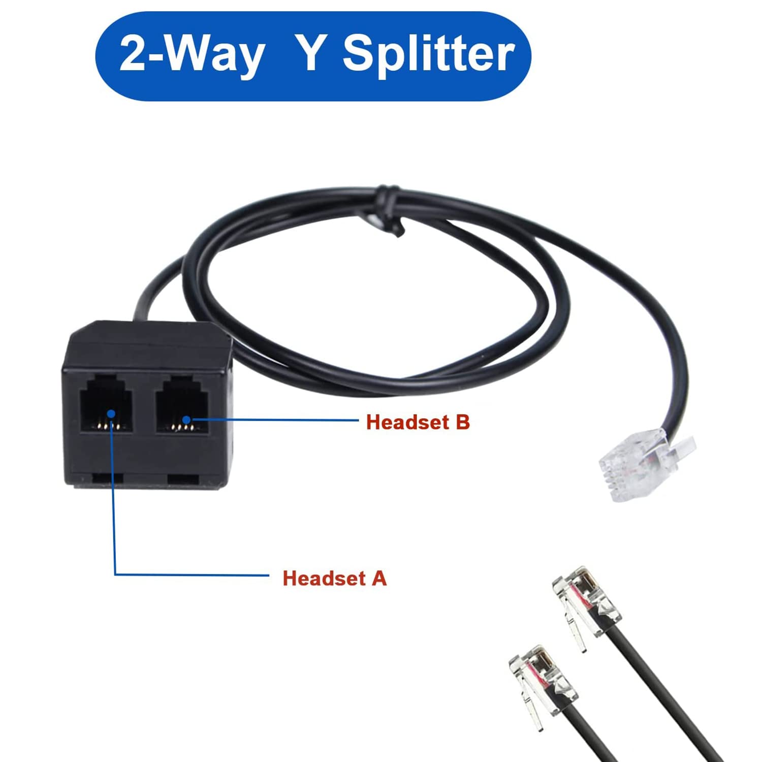 Callez Rj9 Telephone Training Splitter, Compatible With Plantronics, Mitel, Cisco, Yealink, Avaya, Polycom, Shoretel, Nec, Aastr