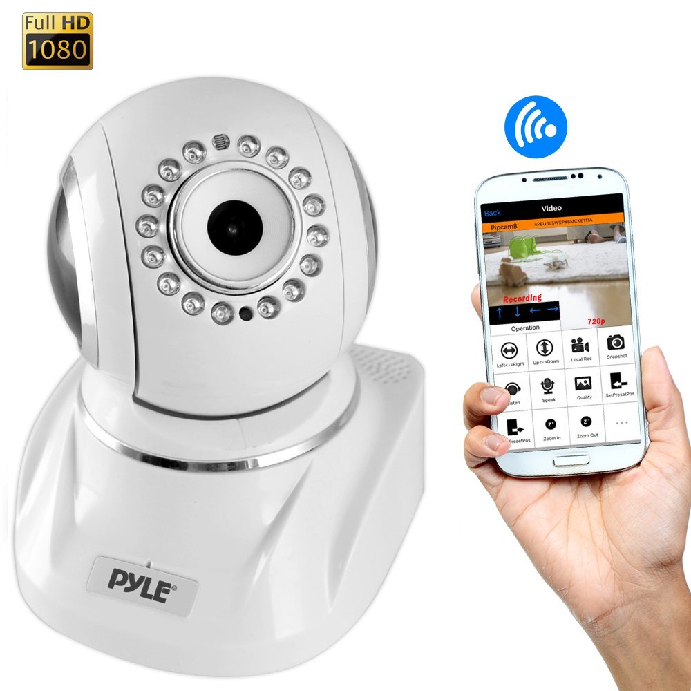 Pyle Indoor Wireless Ip Camera   Hd 1080P Network Security Surveillance Home Monitor System   Motion Detection, Night Vision, Pt