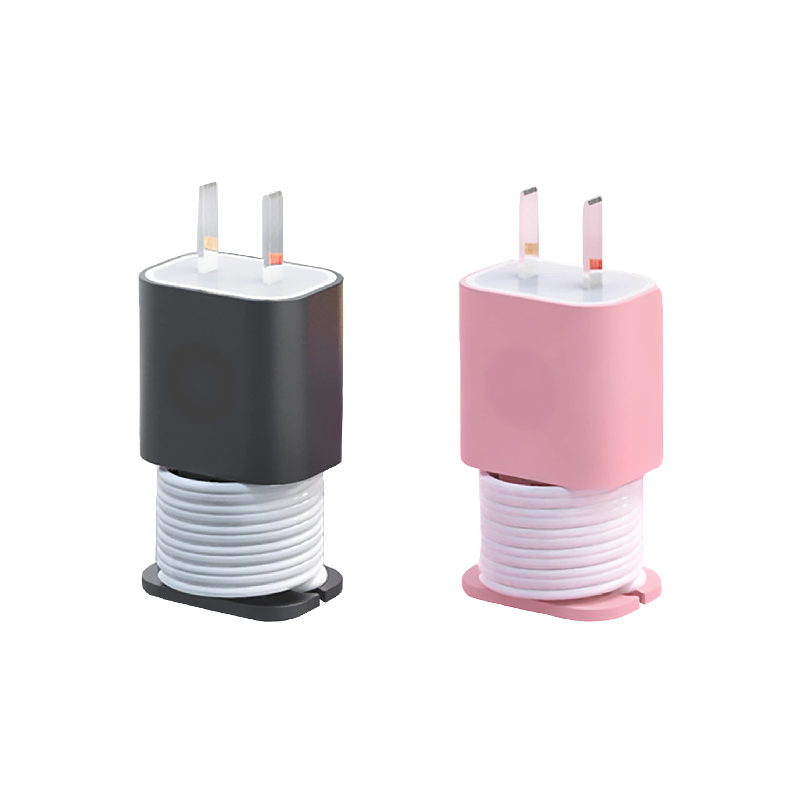 365Home 2 in 1 Silicone Charger Protector with Cord Wrap, iPhone Silicone Power Adapter Case, Snapback Charger Winder, Compatibl