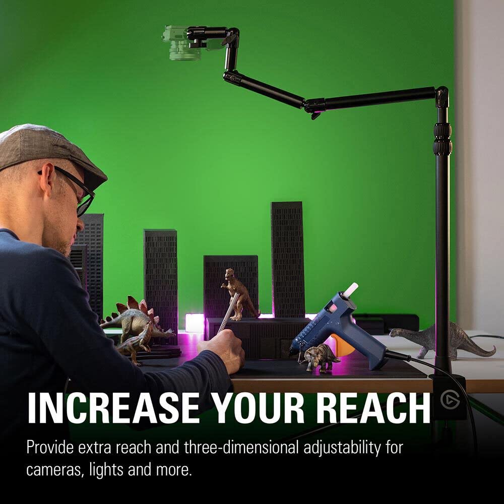 Elgato Flex Arm L,Premium 4 Section Articulated Arm For Easy Mounting And Adjusting Of Lights,Cameras, And Microphones,For Strea