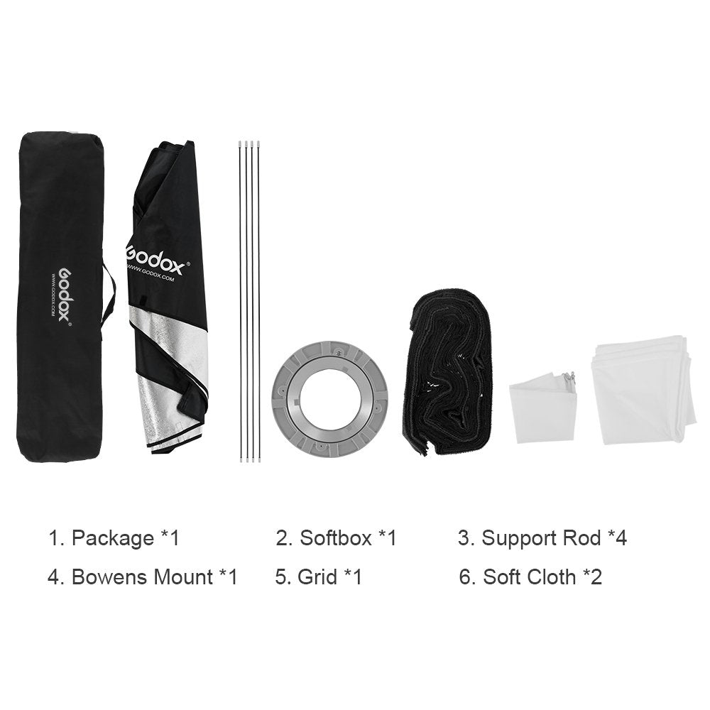 Godox 12''X 47'' 30X120Cm Honeycomb Grid Rectangular Softbox For Photo Strobe Studio Flash Softbox Bowens Mount