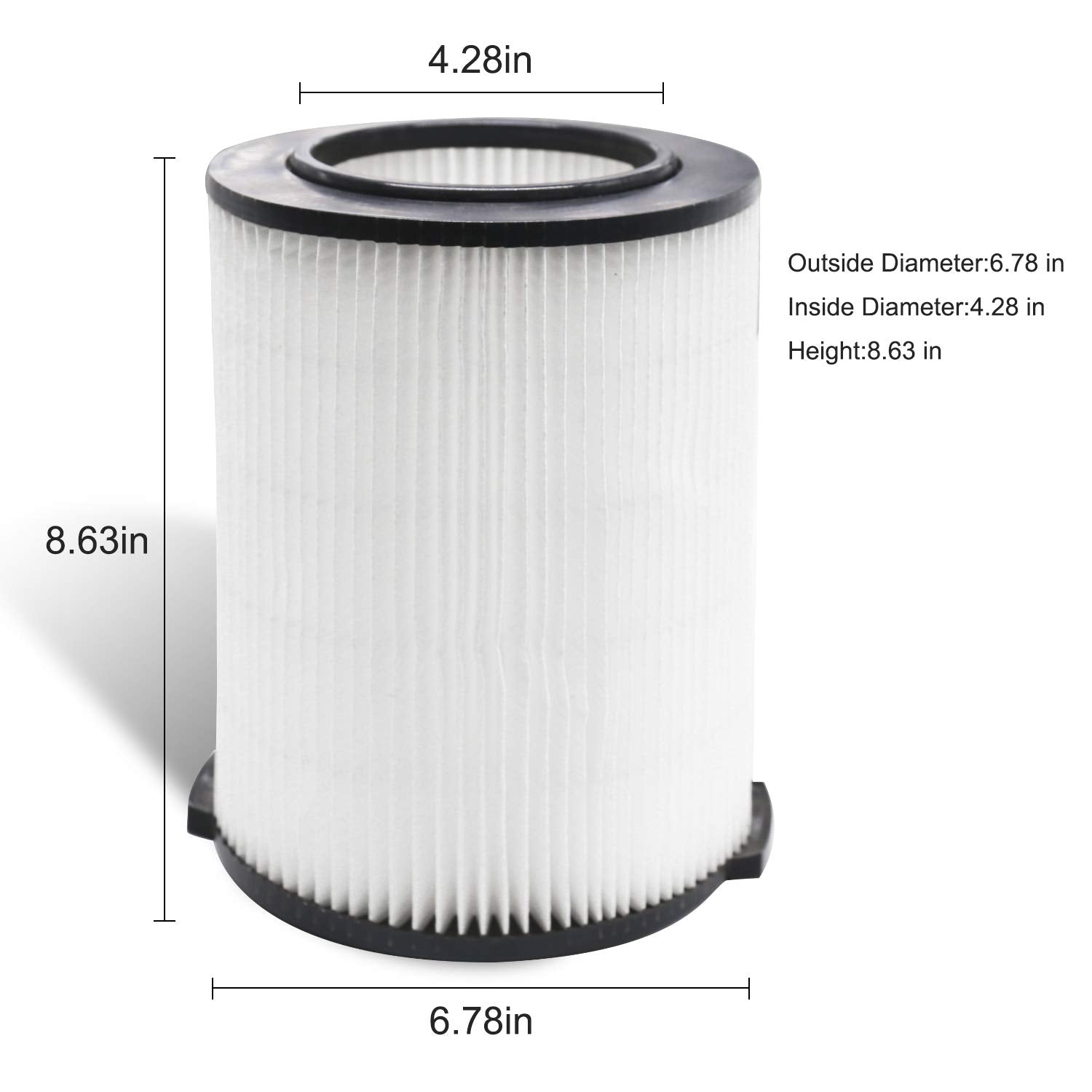 Standard Wet/Dry Vac Filter Vf4000 Compatible With Ridgid Shop Vac Filters 5 20 Gal & 6 9 Gal Husky Vacuum, Replacement Vf4000 F