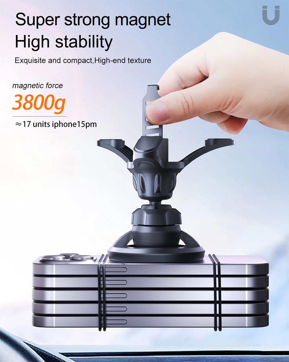 Oricarmes 2025 Santa Fe Phone Mount,Magnetic Phone Holder,Made For 2024-Present Santa Fe,Santa Fe 2025 Accessories,Santa Fe Cust