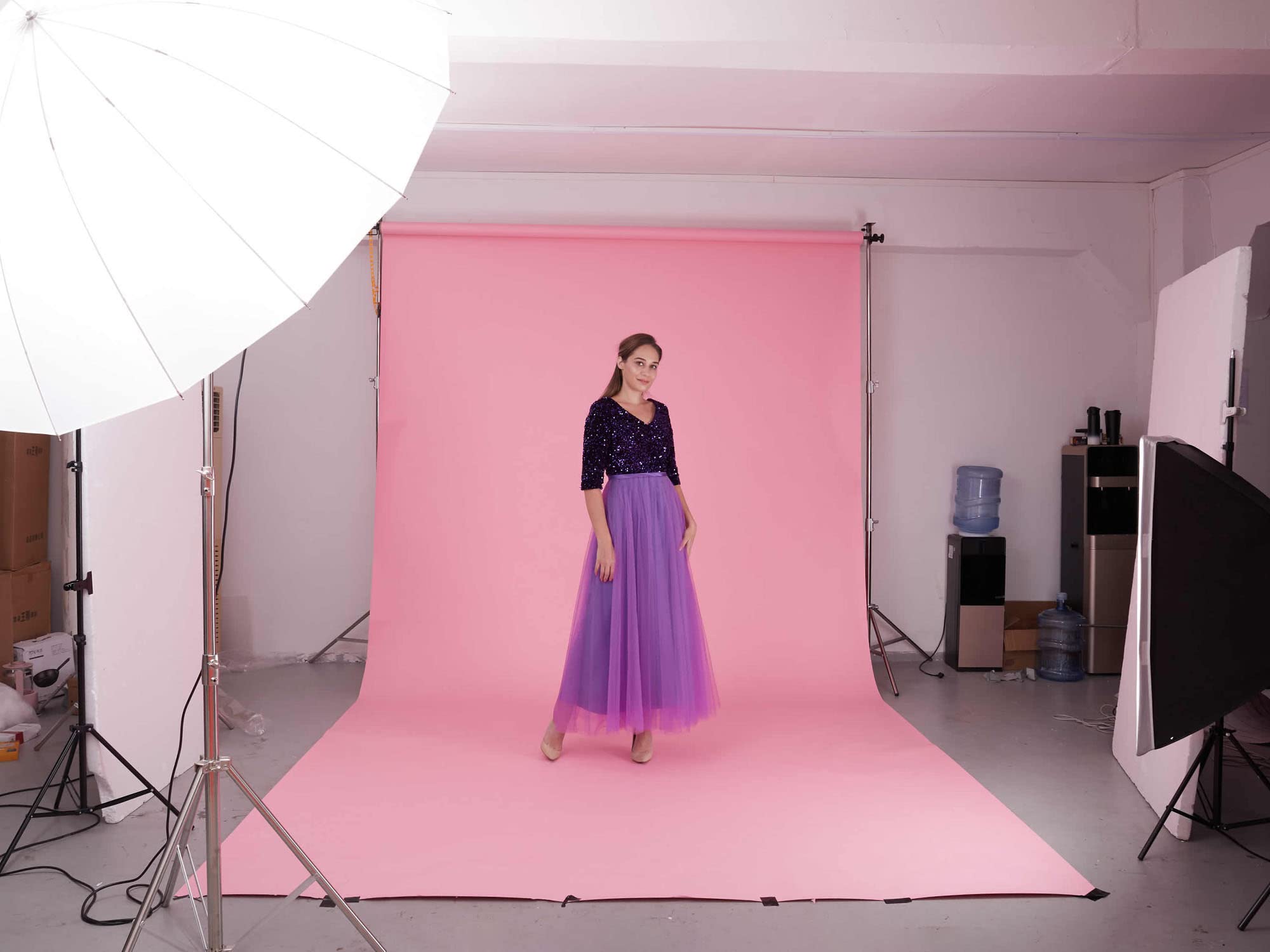 Yizhily Seamless Photogrphy Background Paper, Paper Backdrop Roll For Photoshoot, 82  X16 , Carnation Pink