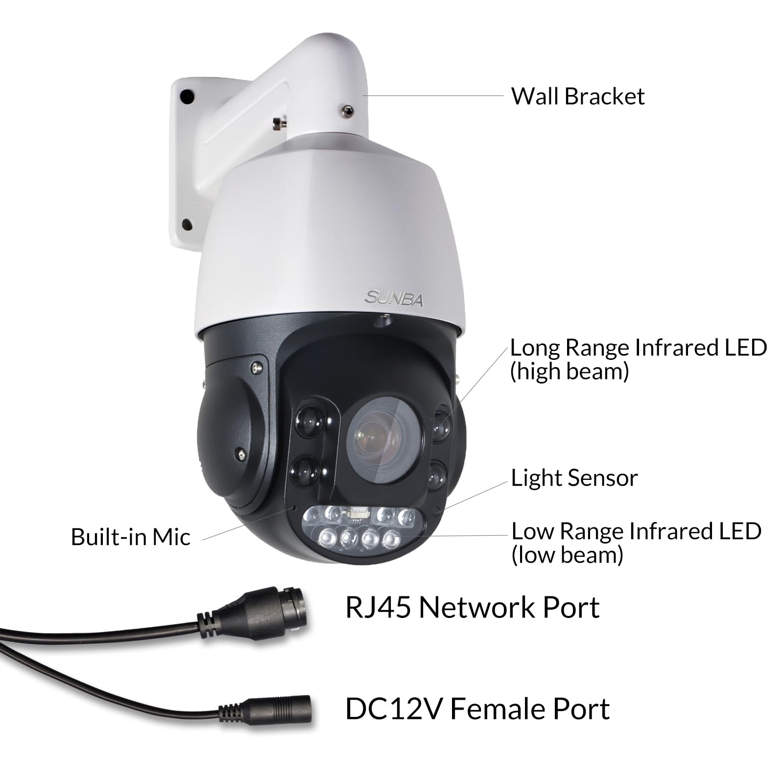 Sunba 4K 8Mp Ptz Camera Outdoor, Ip Poe+ Security Dome, 20X Optical Zoom, Two Way Audio &Built In Tf Card Slot, 24X7 Automatic P
