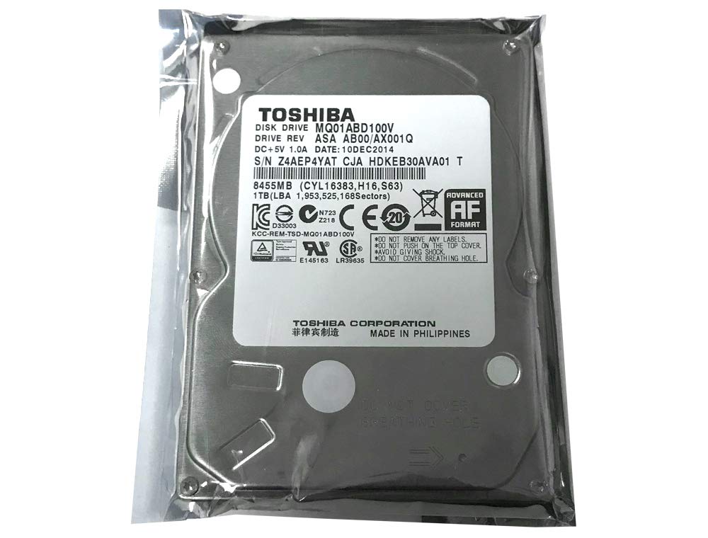 Toshiba 1Tb 5400Rpm 8Mb Cache Sata 3.0Gb/S 2.5 Inch Notebook Hard Drive (Mq01Abd100V)   1 Year Warranty,Usb