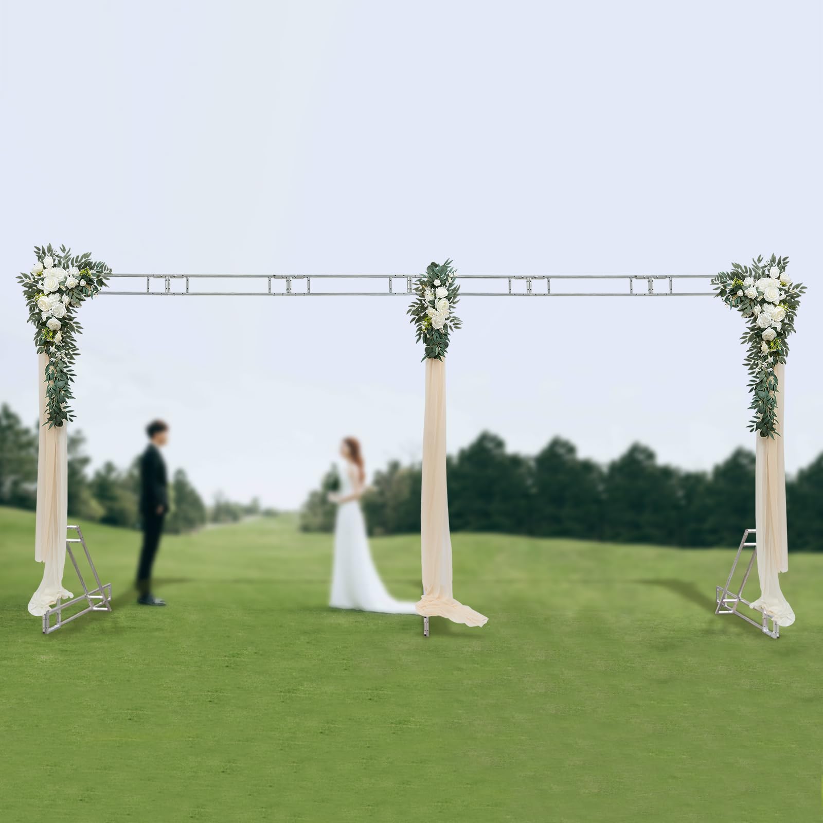 Wupyi Professional Backdrop Stand Kit,10'X 20' Heavy Duty Background Support System Curtain Frame Metal Stand For Wedding Party