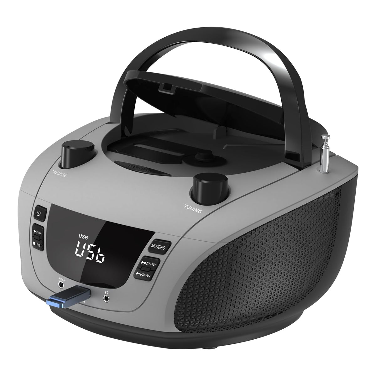 Lonpoo Radios Portable Am Fm, Portable Cd Player Compatible Cd R/Rw/Wma And Mp3, Cd Radio With Bluetooth 5.3, Boombox Cd Player With Speakers, Usb Player, Ac/Battery Powered Cd Players For Home