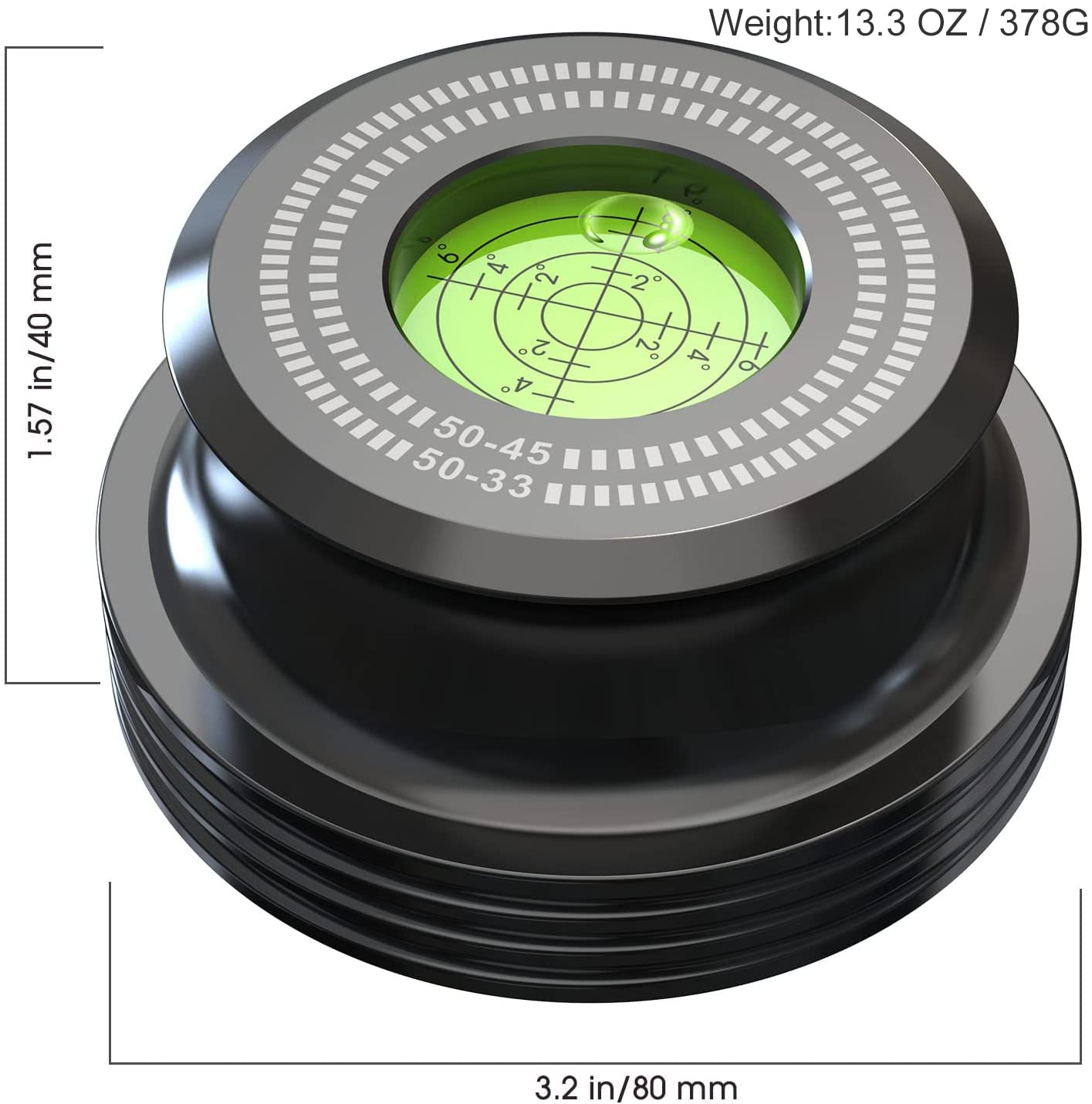 Kedok Record Weight Stabilizer, 50Hz Vinyl Turntable Clamp, 378G (13.3Oz) Record Clamp Phono Lp Disc Stabilizer Turntable Disc W