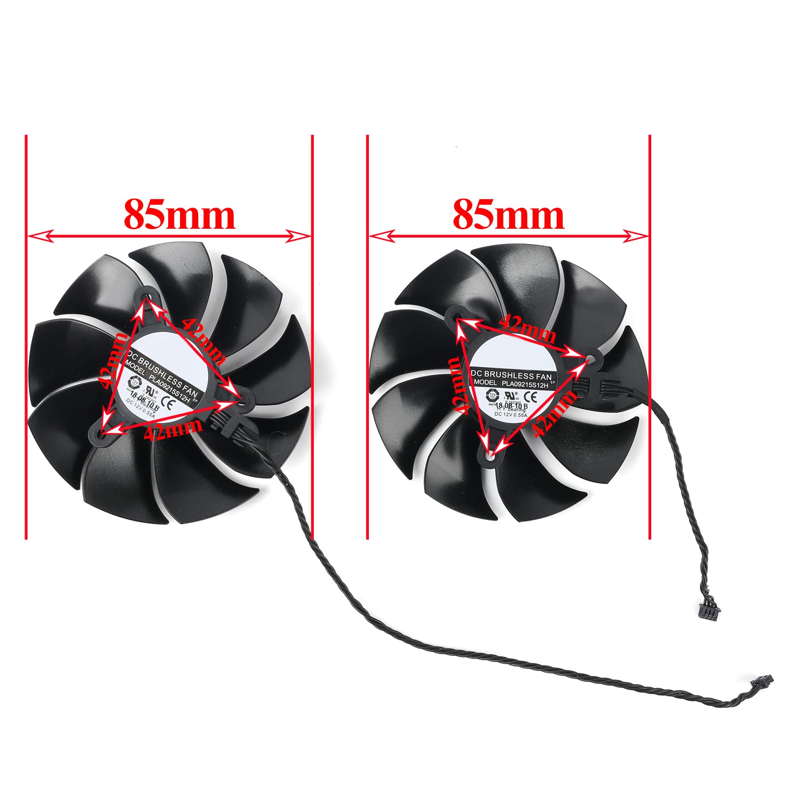 Coolerage 85Mm Dc 12V 0.55A 4Pin Pla09215S12H Rtx2080Ti Gpu Fans For Evga Rtx 2060 2070 2080 2080Ti Rtx2080Ti Graphics Card Cool