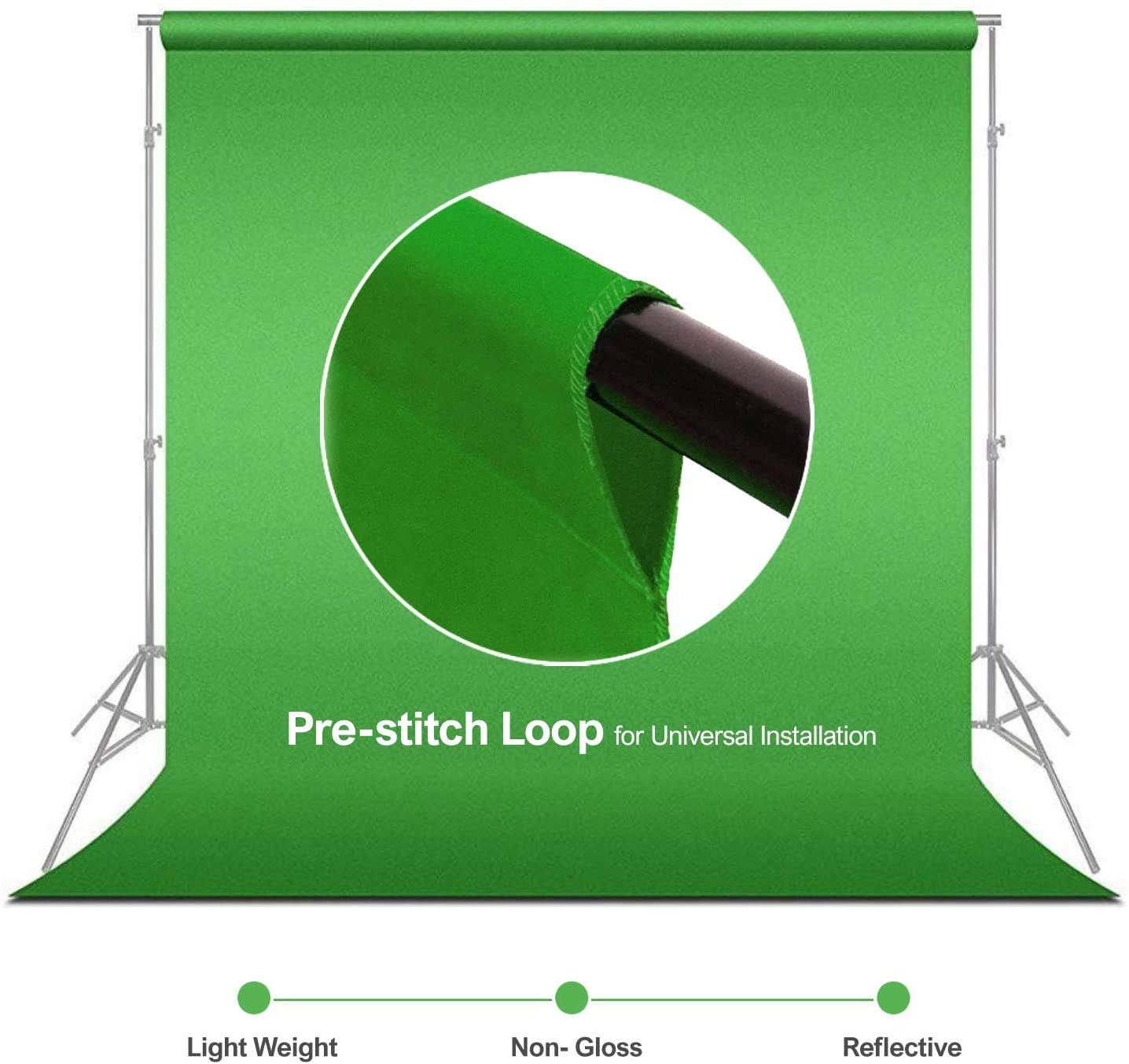 Limostudio 6 X 9 Ft. (W X H) Green True Chromakey Color Backdrop Screen, Clean & Sharp Edge Chroma Key Effect, High Density > 15