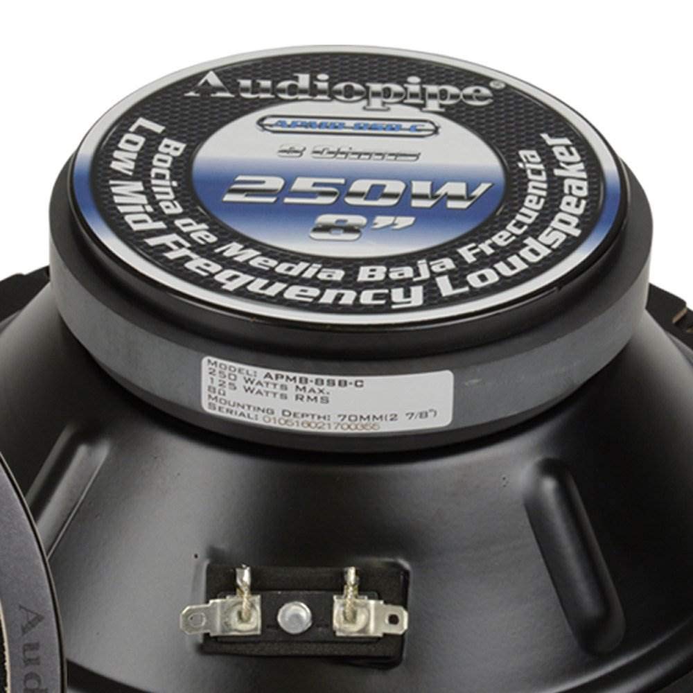 Audiopipe 2 Pairs 8' Inch 250 Watts Car Audio Speakers Mids Sealed Back Full Range Apmb 8Sb C   Blk