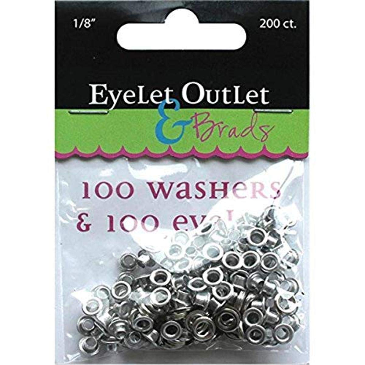 Eyelet Outlet 200 Eyelets & Washers, 1/8''