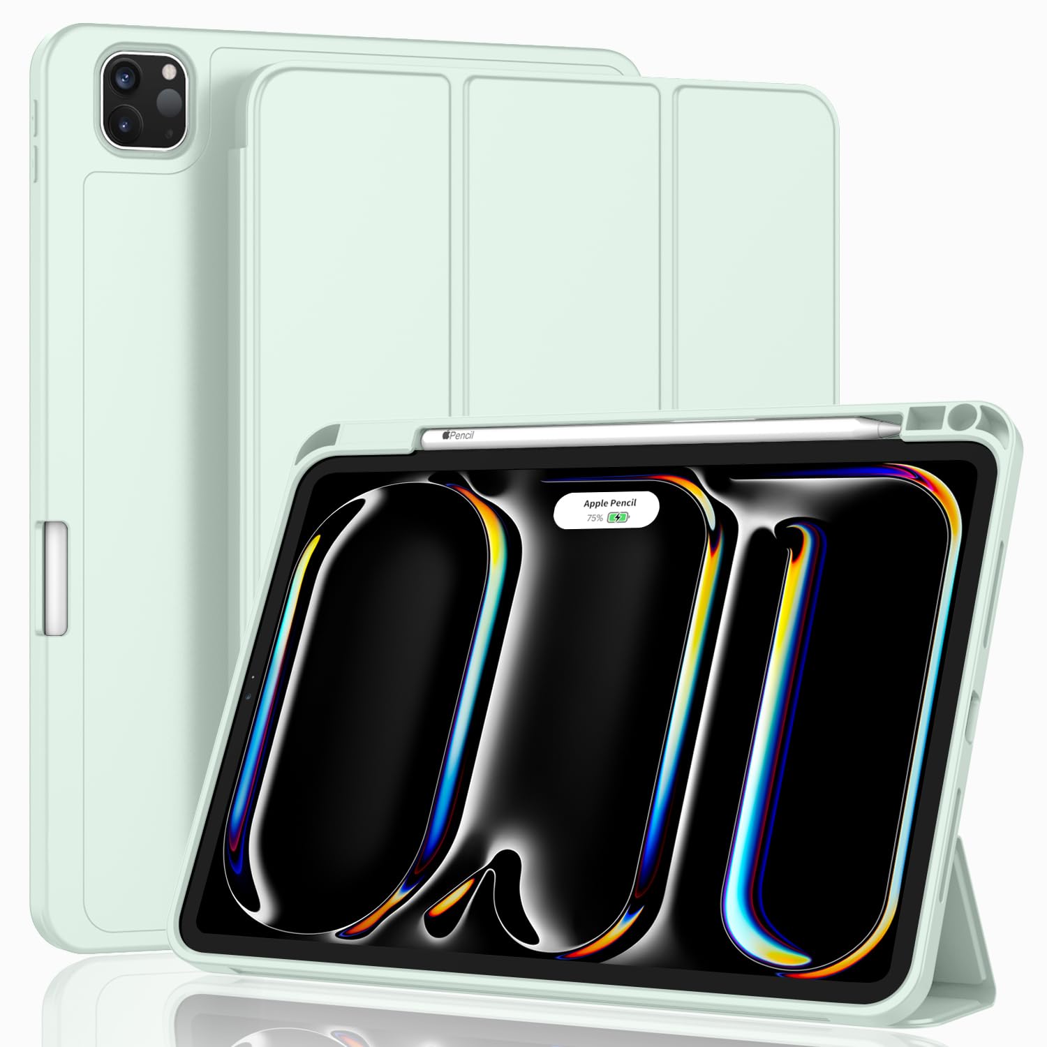 ZryXal New iPad Pro 13 Inch Case (M5) 2025 / (M4) 2024 with Pencil Holder, Smart iPad Case [Support Pencil Pro and Pencil (USB-C