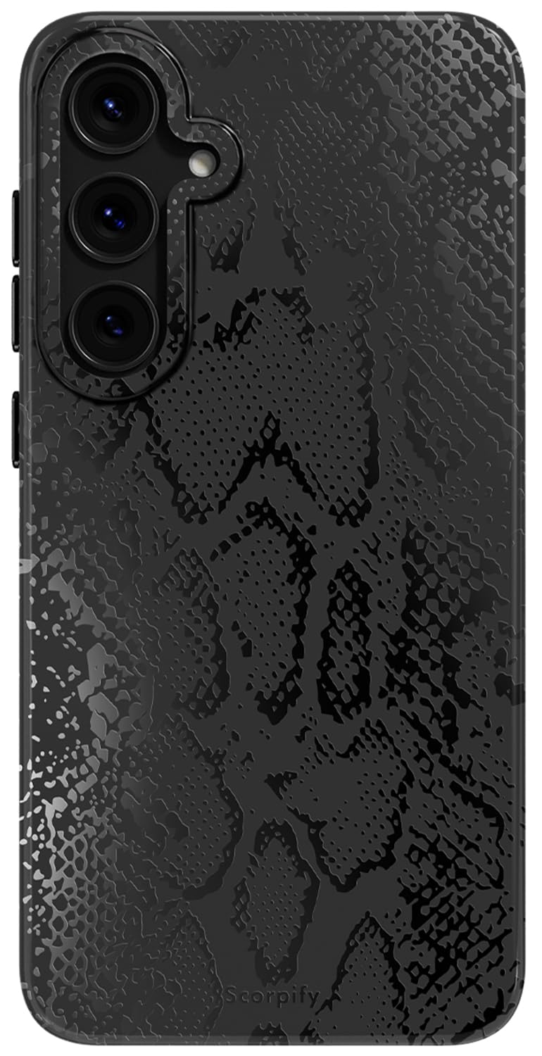 SCORPIFY Compatible with Samsung Galaxy S26 Case [Compatible with MagSafe] for Matte Black Snake Print Design, Cute Magnetic Pho