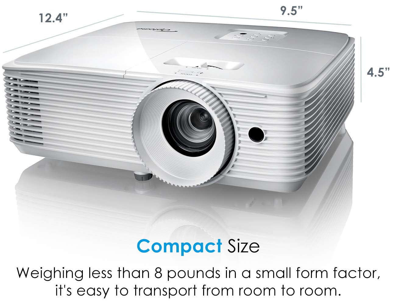 Optoma Eh412 1080P Hdr Dlp Professional Projector | Super Bright 4500 Lumens | Business Presentations, Classrooms, And Meeting Rooms | 15000 Hour Lamp Life | 4K Hdr Input | Speaker Built In , White