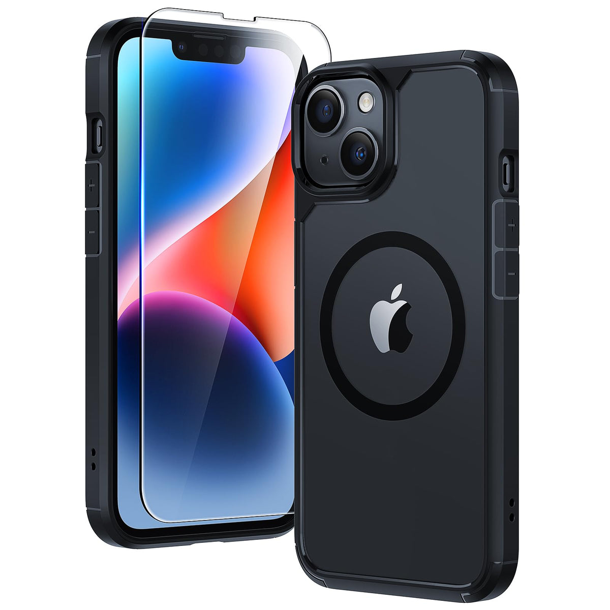 Tauri 3 In 1 Magnetic For Iphone 13 Case For Iphone 14 Case, [Designed With Magsafe] With 2 Screen Protector, Shockproof Case Fo