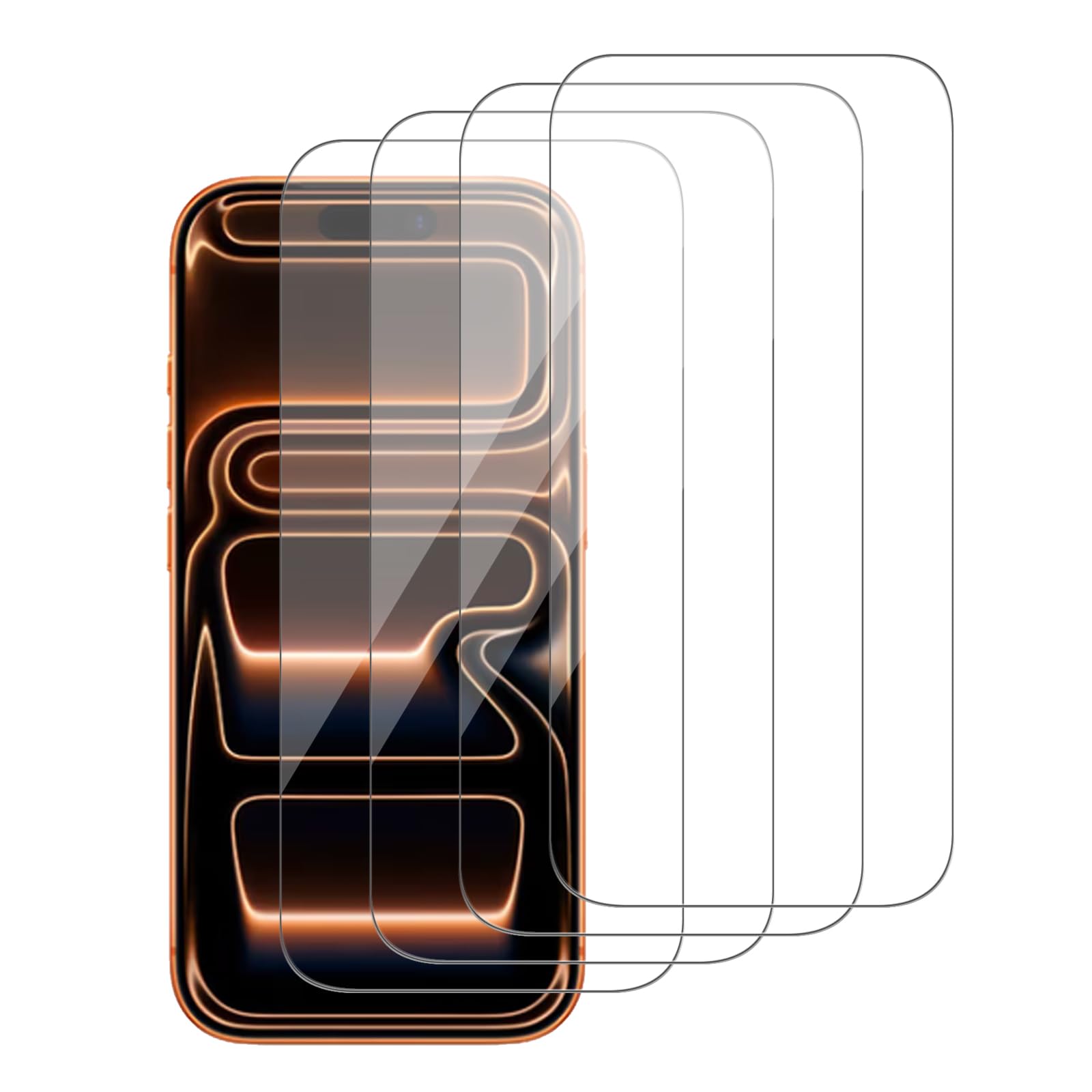 iCsapr 4 Pack Glass Screen Protector Compatible for iPhone 17 Pro Max 6.9 inch [9H Hardness]-HD Screen Tempered Glass, Scratch R