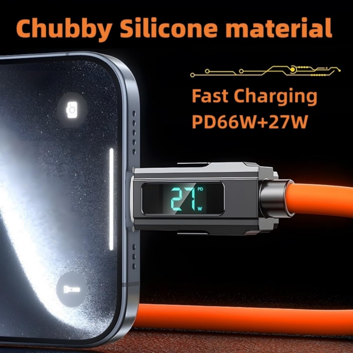 Usb C To C Cable 5Ft Chubby Silicone 4 In 1 Usb C Charging Cable With Led Display And Eva Case Usb C To Multi Charger Cable & Da