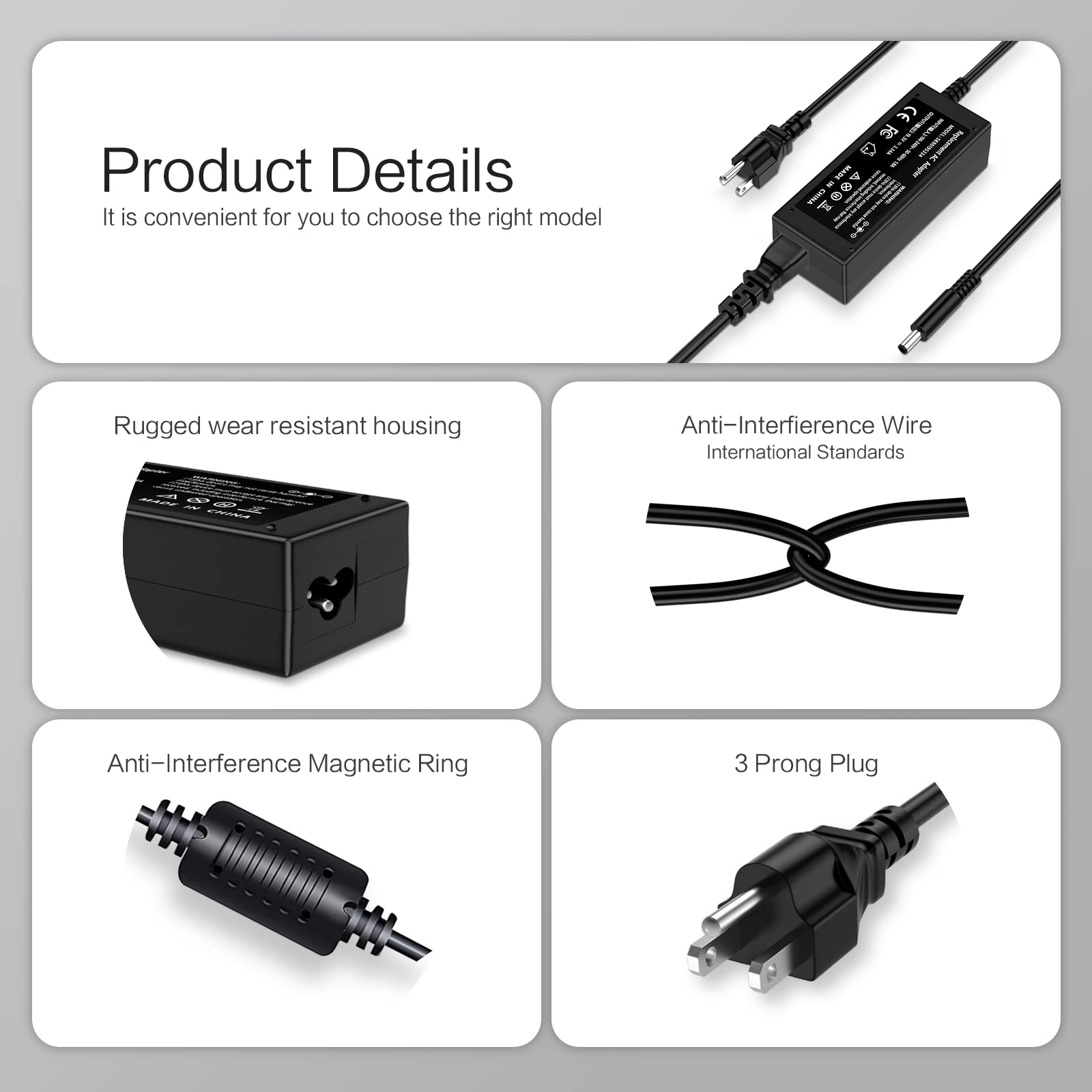 65W 45W Ac Adapter Laptop Charger For Dell Latitude 13 14 15 3000 Series,For Dell Inspiron 13 14 15 16 17 3000 5000 7000 Series,