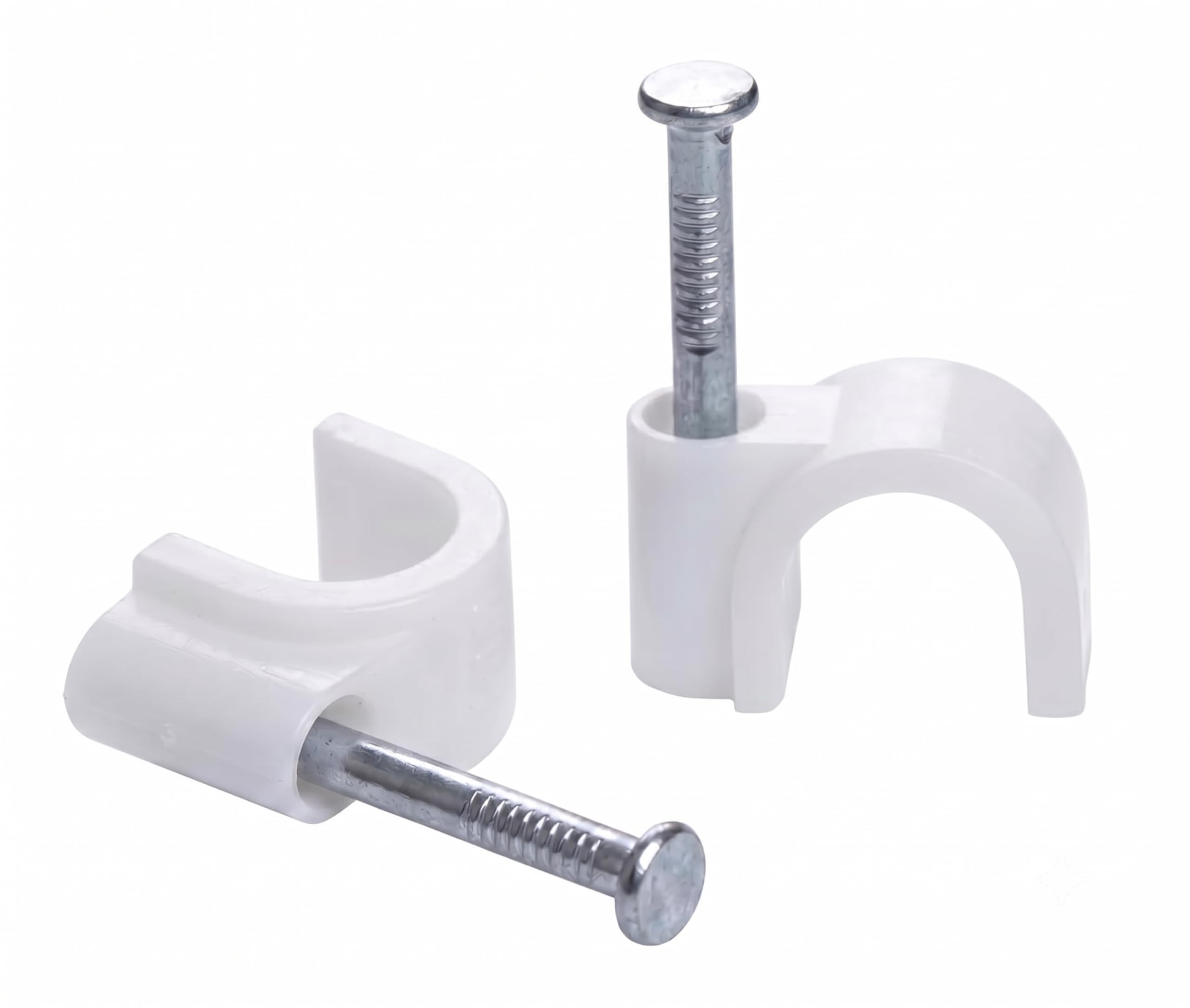 On Blow 6Mm Diameter Wire Fastener Circle Cable Clips With Metal Nail (100 Piece)