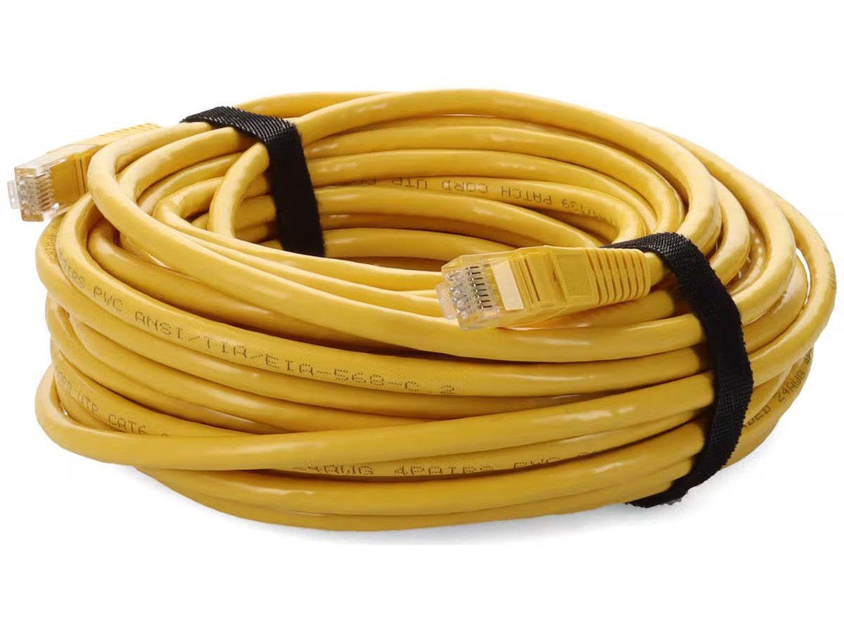 Addon 15Ft Yellow Cat 6 Pvc Ethernet Cable Snagless Bubble Boot Rj-45 M/M