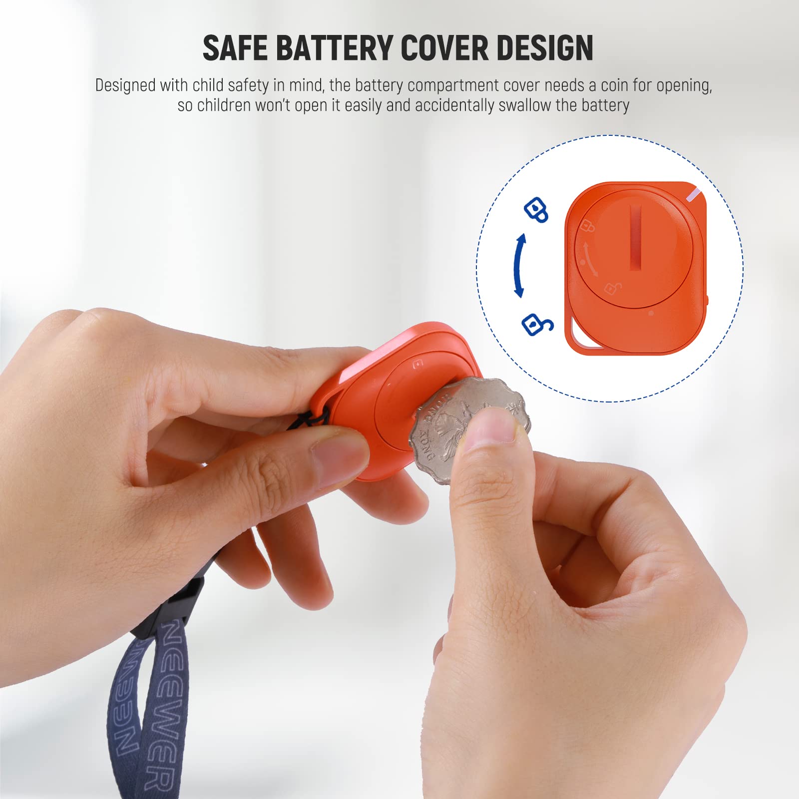 Neewer Wireless Rt116 Bluetooth Remote Camera Shutter Release Control With Lanyard, Compatible With Iphone Ipad Android Smartpho