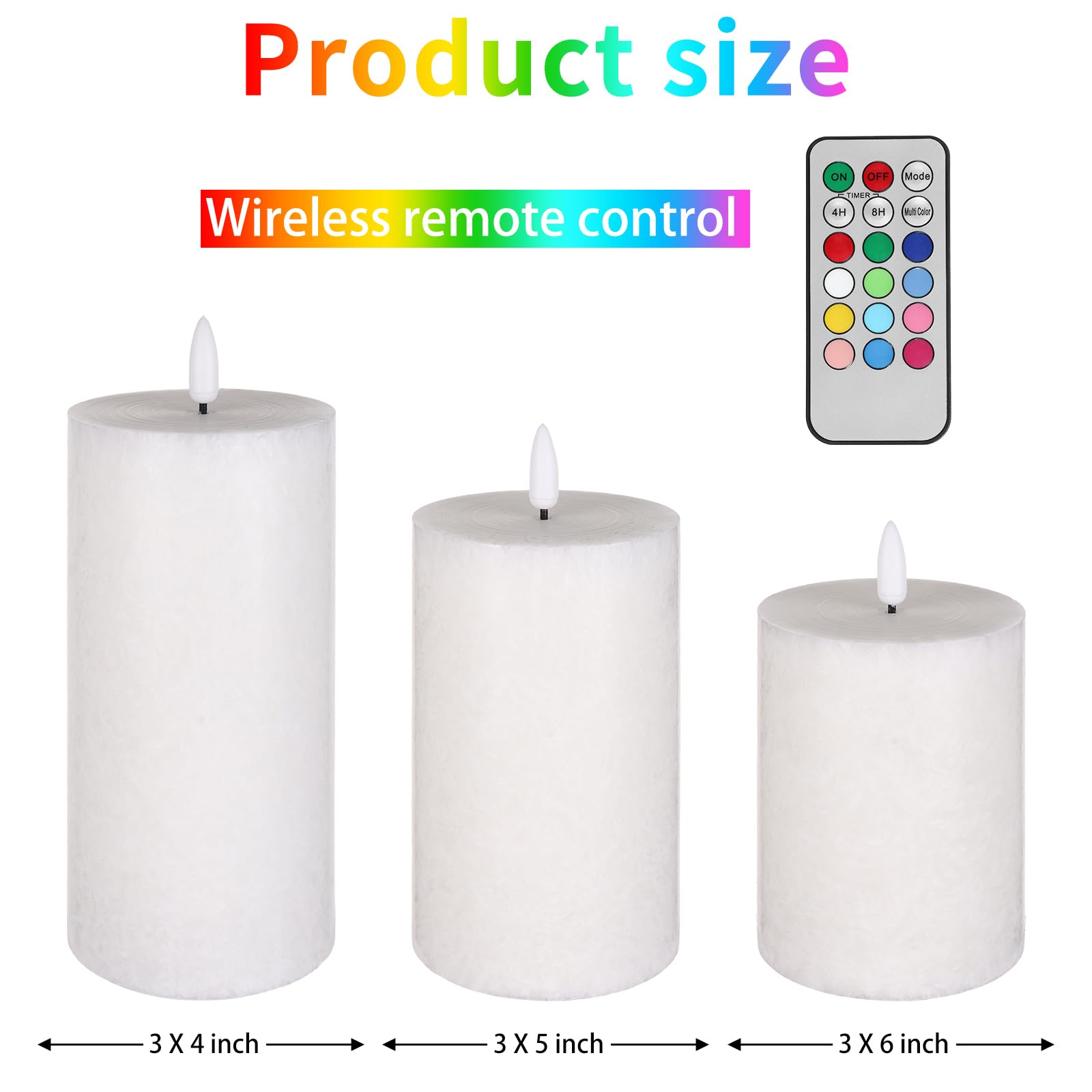 Angelloong Color Changing Flameless Candles With Remote, Battery Operated Candles Led Candle With Timer, Real Wax Pillar Flicker
