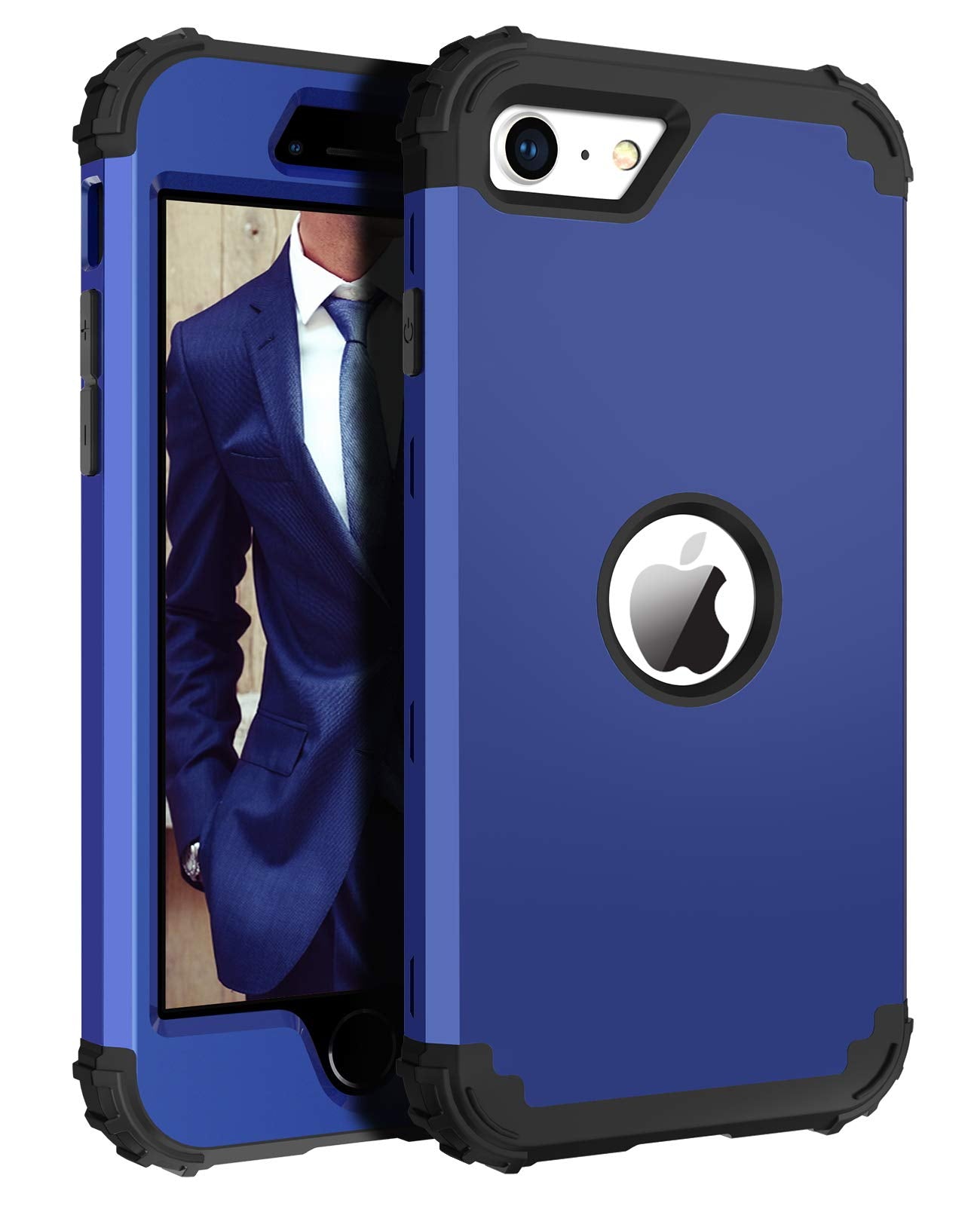 Bentoben For Iphone Se 2022 Case And Phone Case Iphone Se 2020, Heavy Duty 3 In 1 Full Body Rugged Shockproof Hybrid Hard Pc Sof