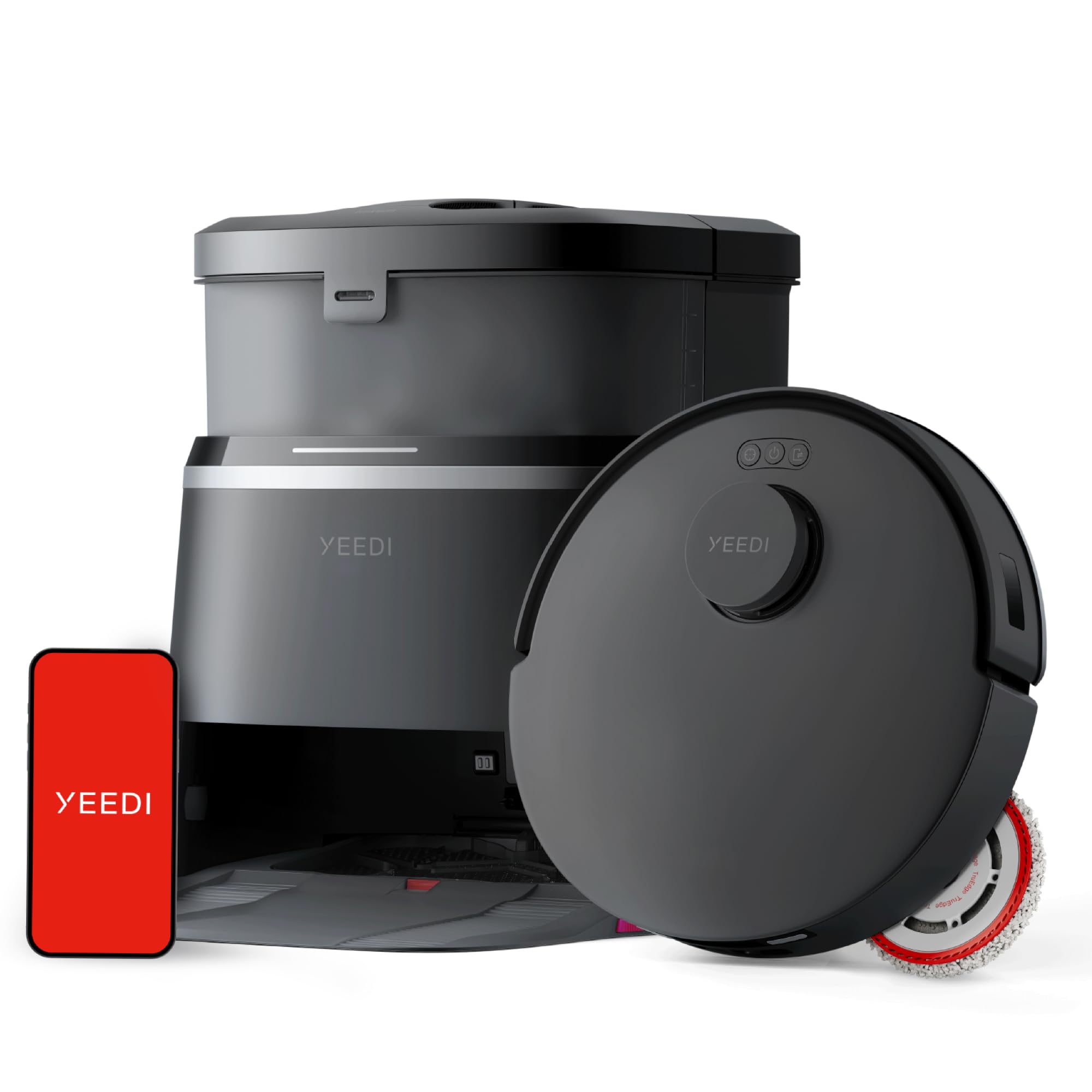 Yeedi M12 Pro+ Robot Vacuum And Mop, 11000Pa Strong Suction, Zerotangle Technology, Truedge Deep Mopping, Auto Mop Washing/Dryin