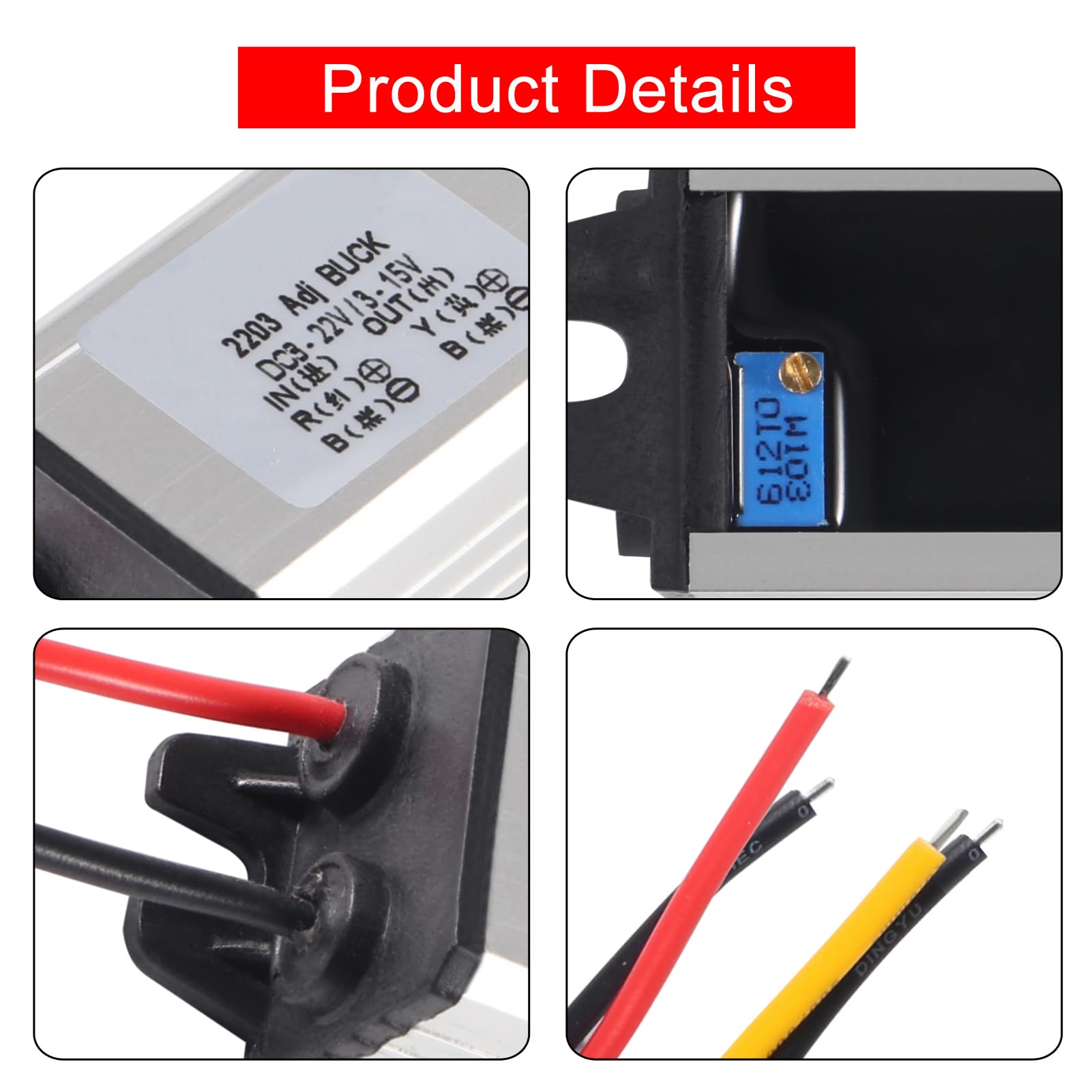 2Pcs Dc Buck Converter Voltage Regulator Dc 8 22V To 3 15V 5V 12V 3A Step Down Module Waterproof Car Power Converter Compatible