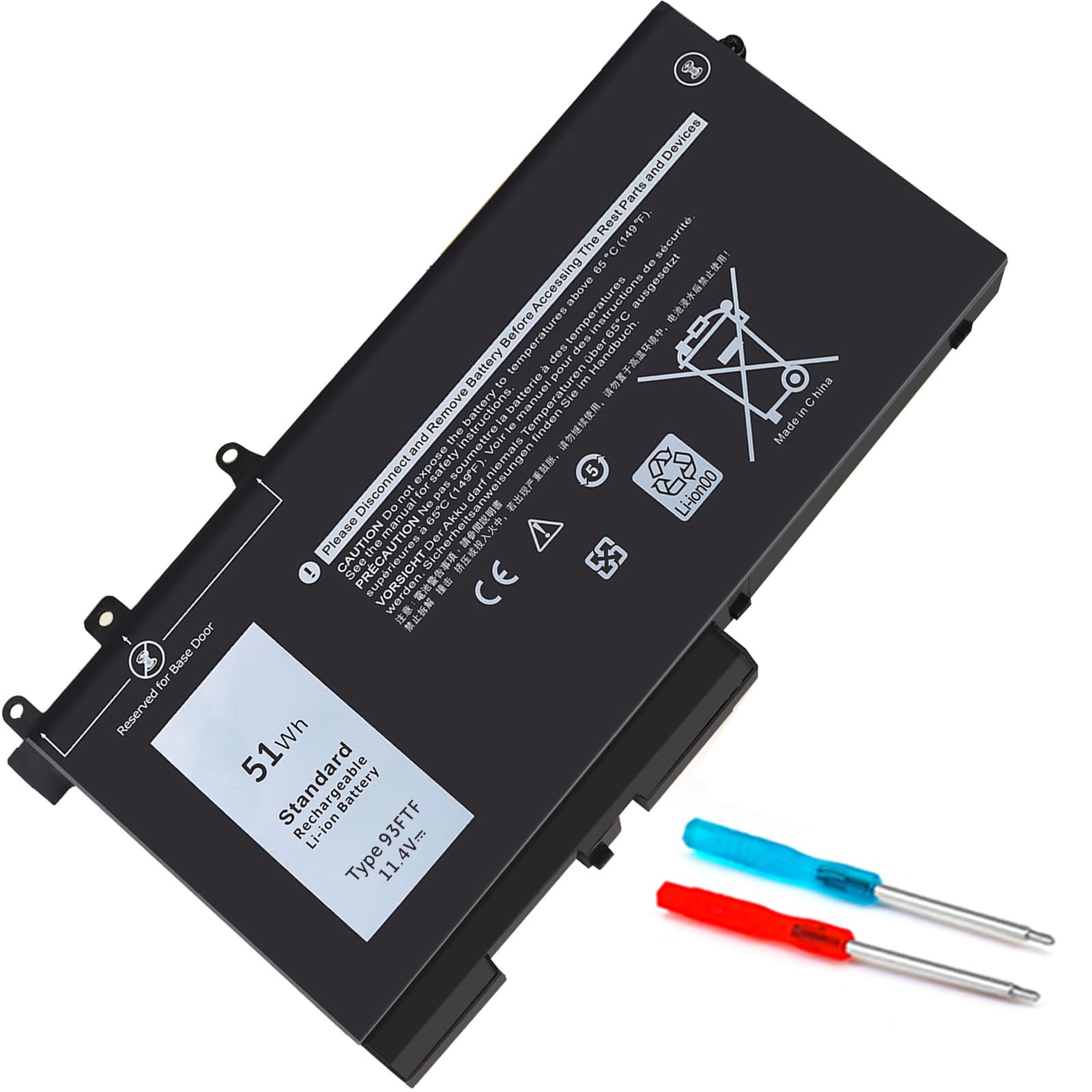 Laptop 93Ftf 51Wh Battery For Dell Latitude 5580 5590 5480 5490 5280 5290 5288 5488 5590 5491 5495 5591 E5280 E5480 E5580 Latitu