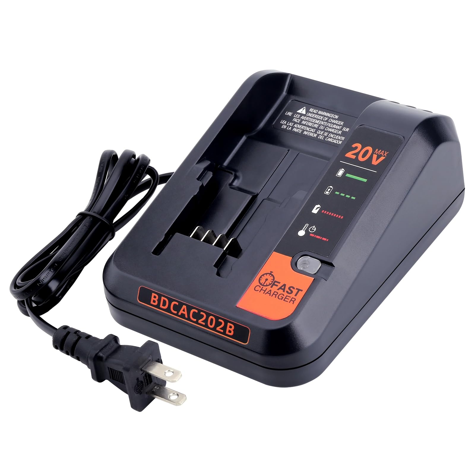 BDCAC202B Fast Charger Compatible with Black and Decker 12V 20V Max Lithium Battery Charger, Compatible with Black & Decker 20V