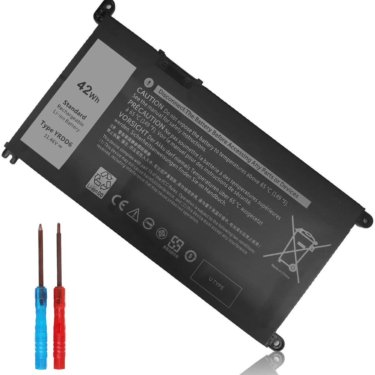 42Wh Yrdd6 1Vx1H Vm732 Battery For Dell Inspiron 5591 7586 5491 5481 5482 5485 3310 2 In 1 15 3582 3583 3593 3584 5590 5593 5594