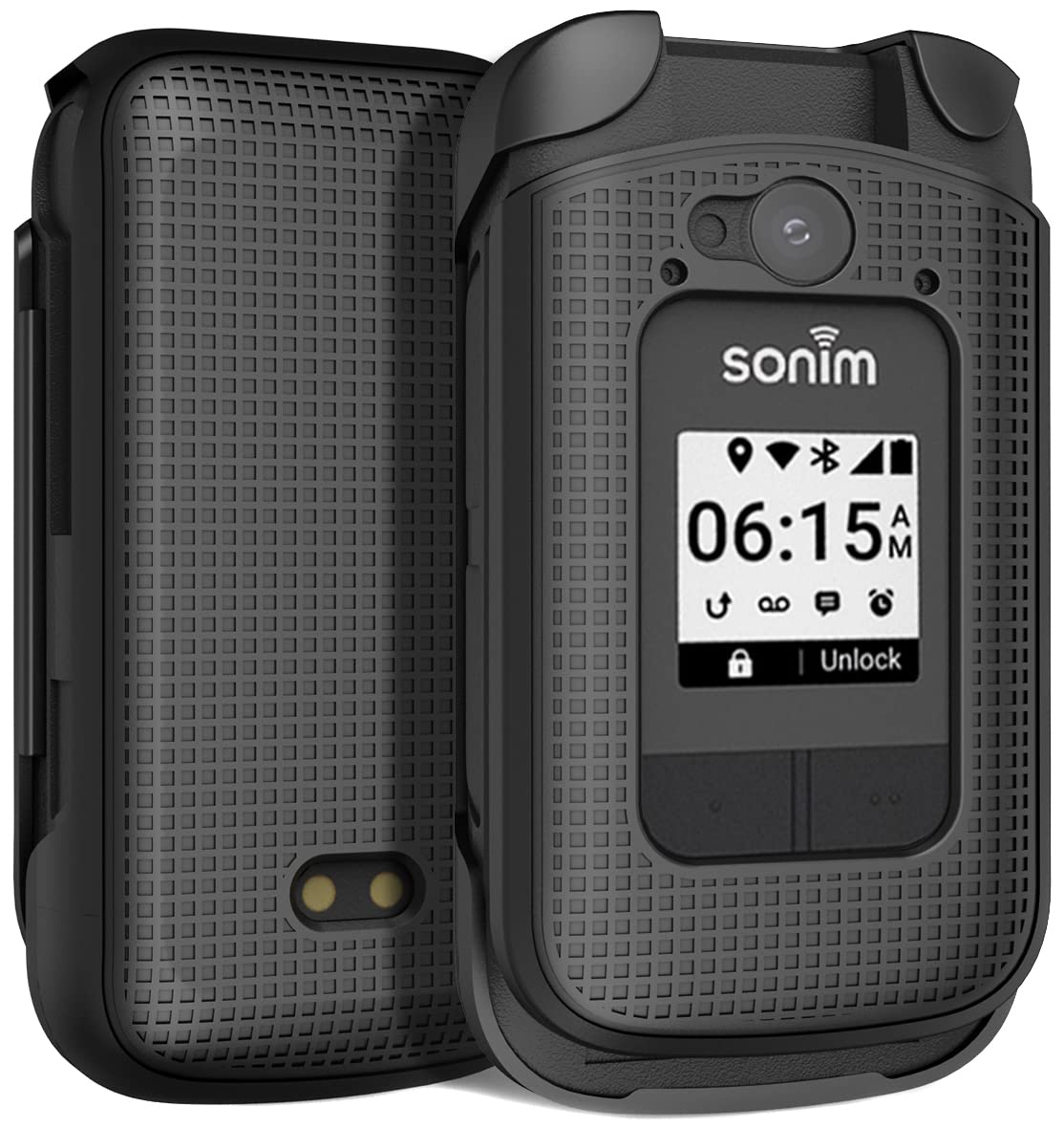 Nakedcellphone Case For Sonim Xp3 Plus Flip Phone, Slim Hard Shell Protector Cover For T-Mobile/Verizon Xp3Plus Xp3900 - Black