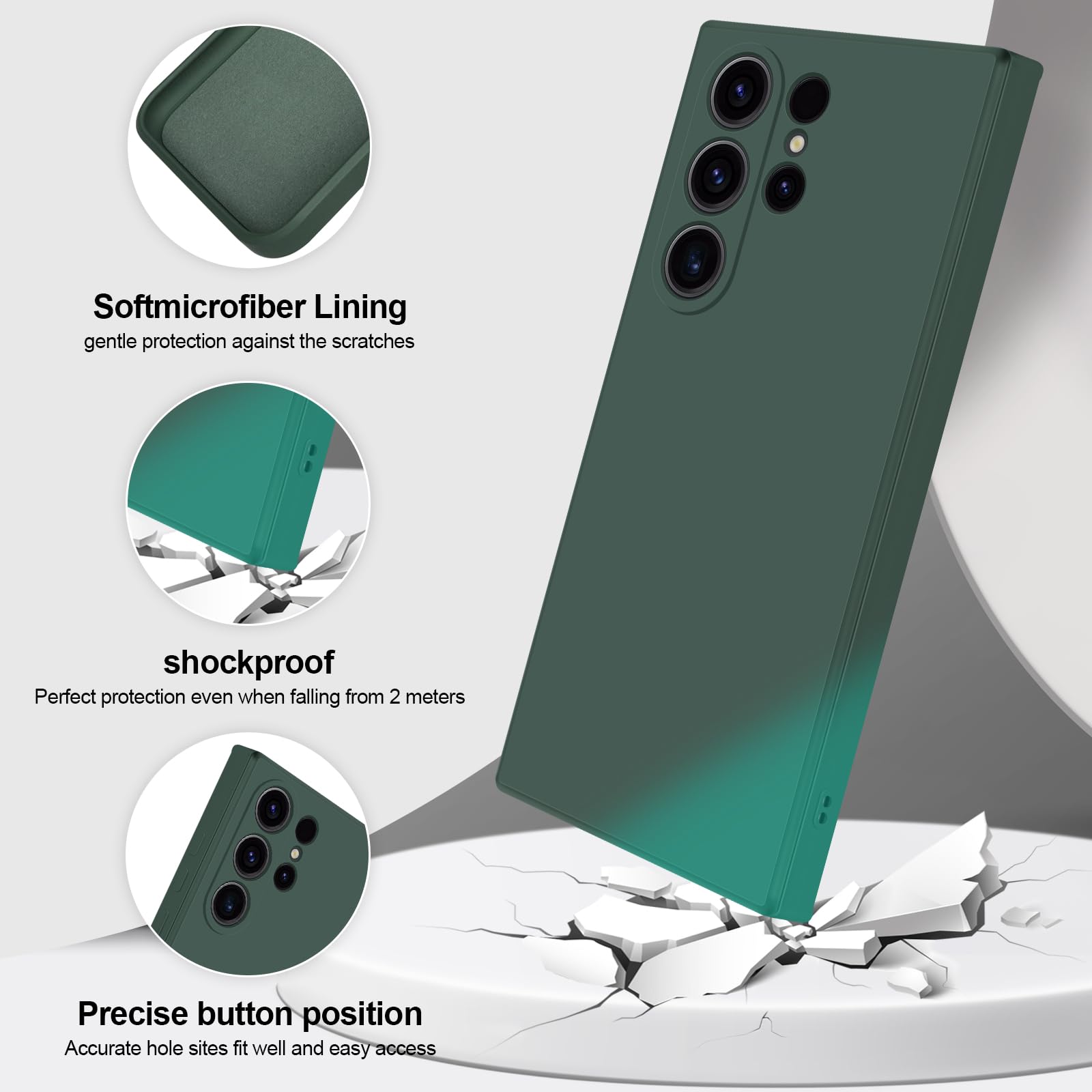 Giiyoon Silicone Case Compatible With Samsung Galaxy S23 Ultra 5G, Full Body Silky Soft Touch Phone Case With Camera Protection,