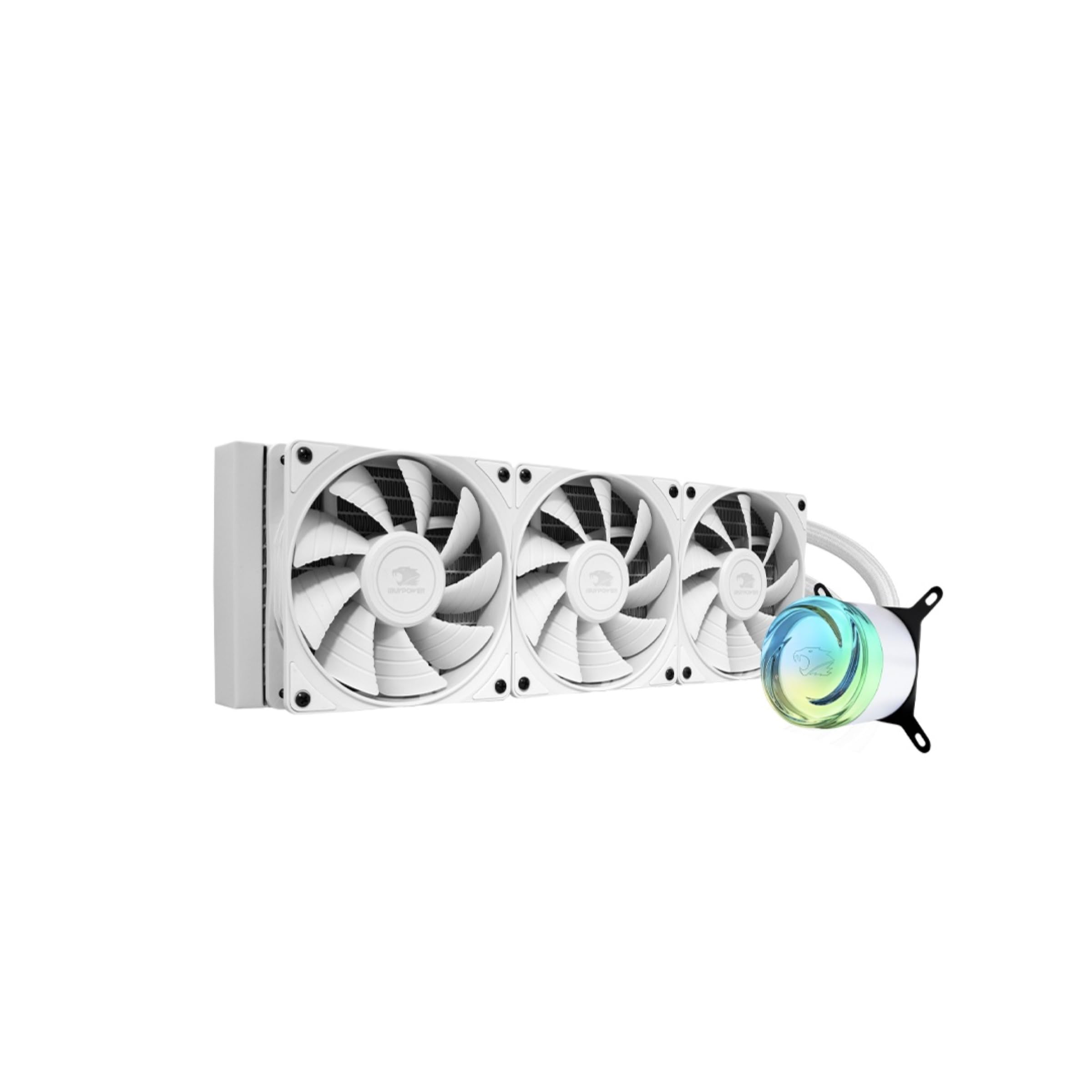 iBUYPOWER AW4 360mm Radiator CPU AIO Liquid Cooler, 3X 120mm Core Fans, RGB Display, Fan Speed 700-2000 RPM, Airflow Volume 65 C
