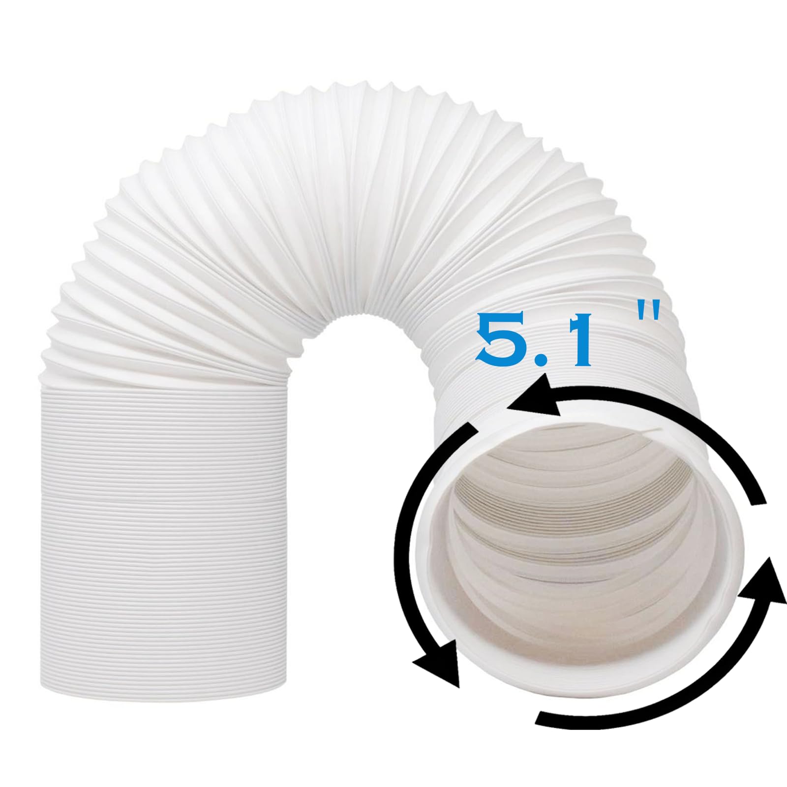 Portable Air Conditioner Hose   Ac Hose Youho 5.1'' Diameter   80'' Long. Universal Flexible Counter Clockwise Room Aircondition