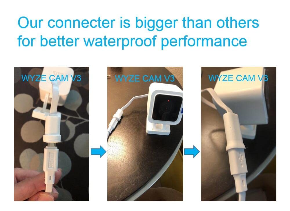 Jjmasee 2Pack 26Ft Power Extension Cable For Wyze Cam V3/V4/Og/V3 Pro, Arlo Essential, Eufy, Simplisafe, Kasacam, Blink (Not For