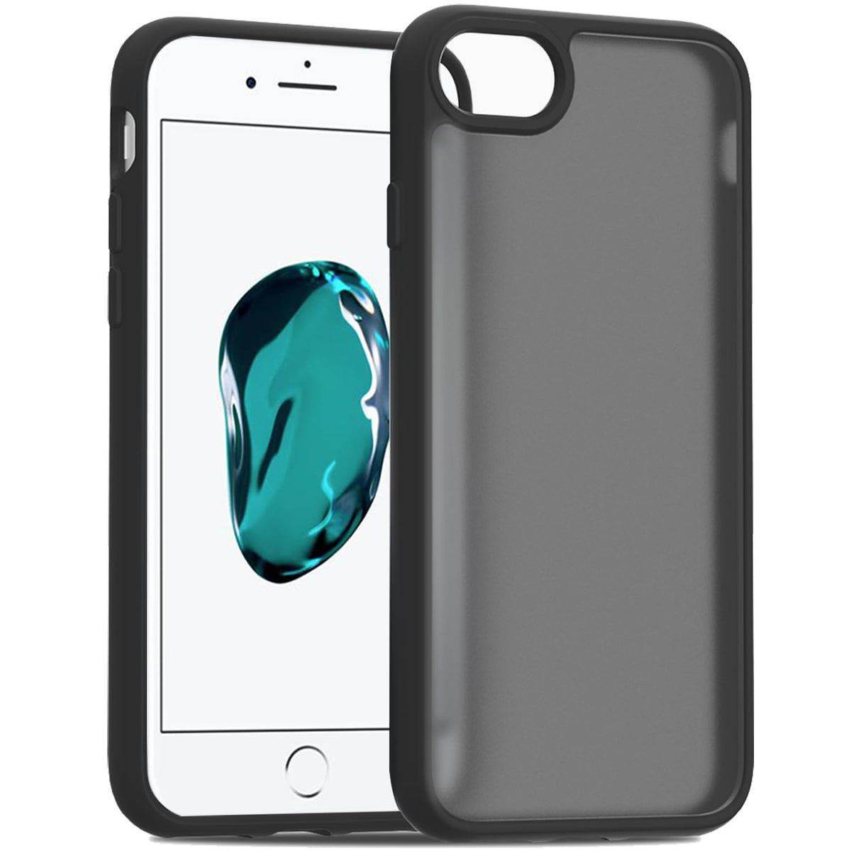 Tenoc Phone Case Compatible With Iphone Se (2Nd 2020 And 3Rd 2022 Generation) & Iphone 7 & Iphone 8, Black Case Translucent Prot