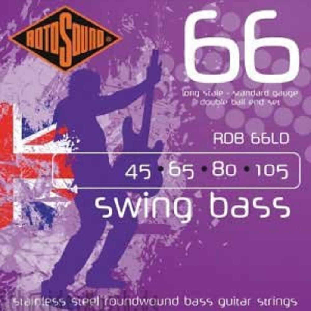 Rotosound Rdb66Ld Swing Bass 66 Stainless Steel Double Ball End Bass Guitar Strings