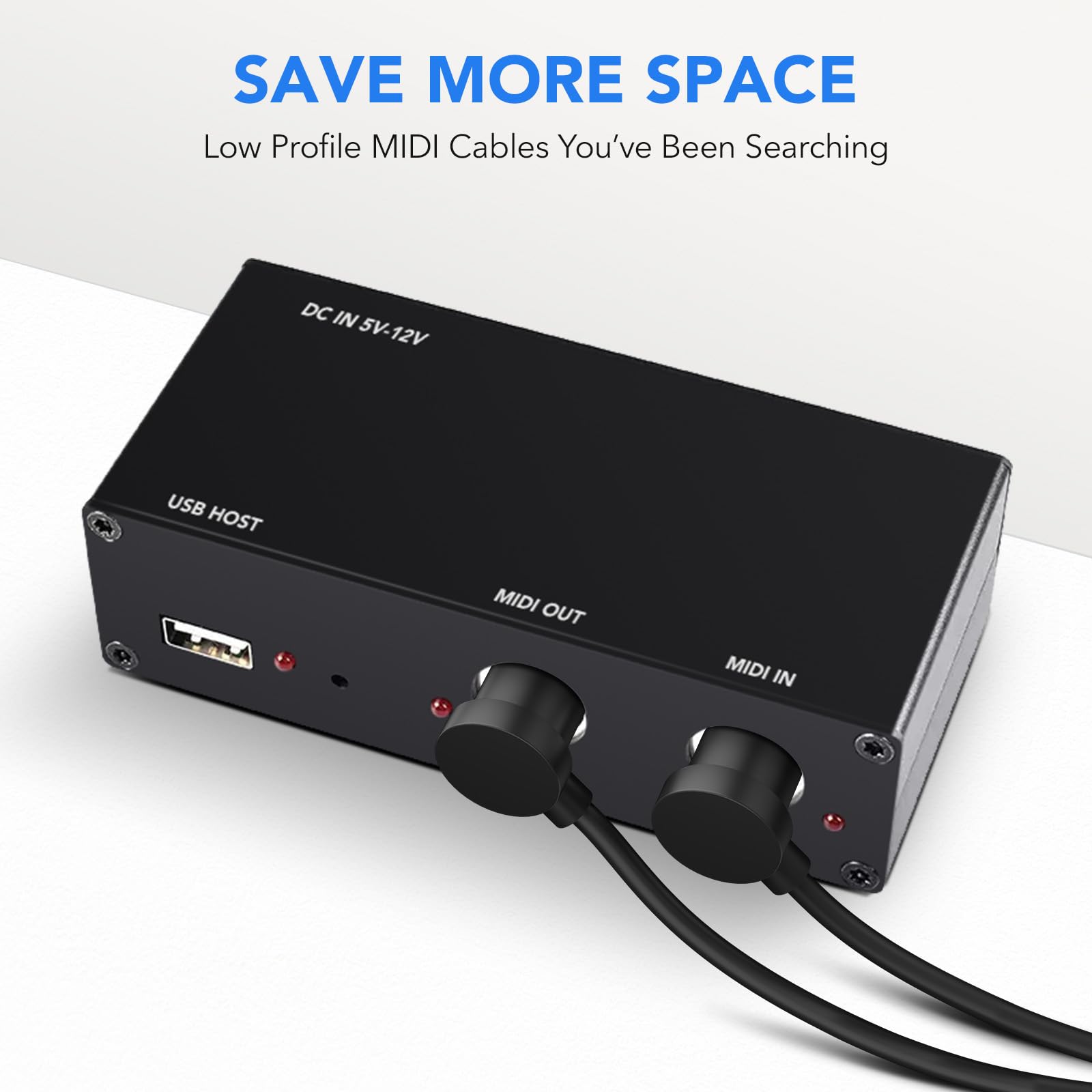 Heams 4 Pack Premium Right Angle Midi Cable 3Ft, Low Profile For Saving Space Midi Cables, Stable & Fast Transmission And Long L